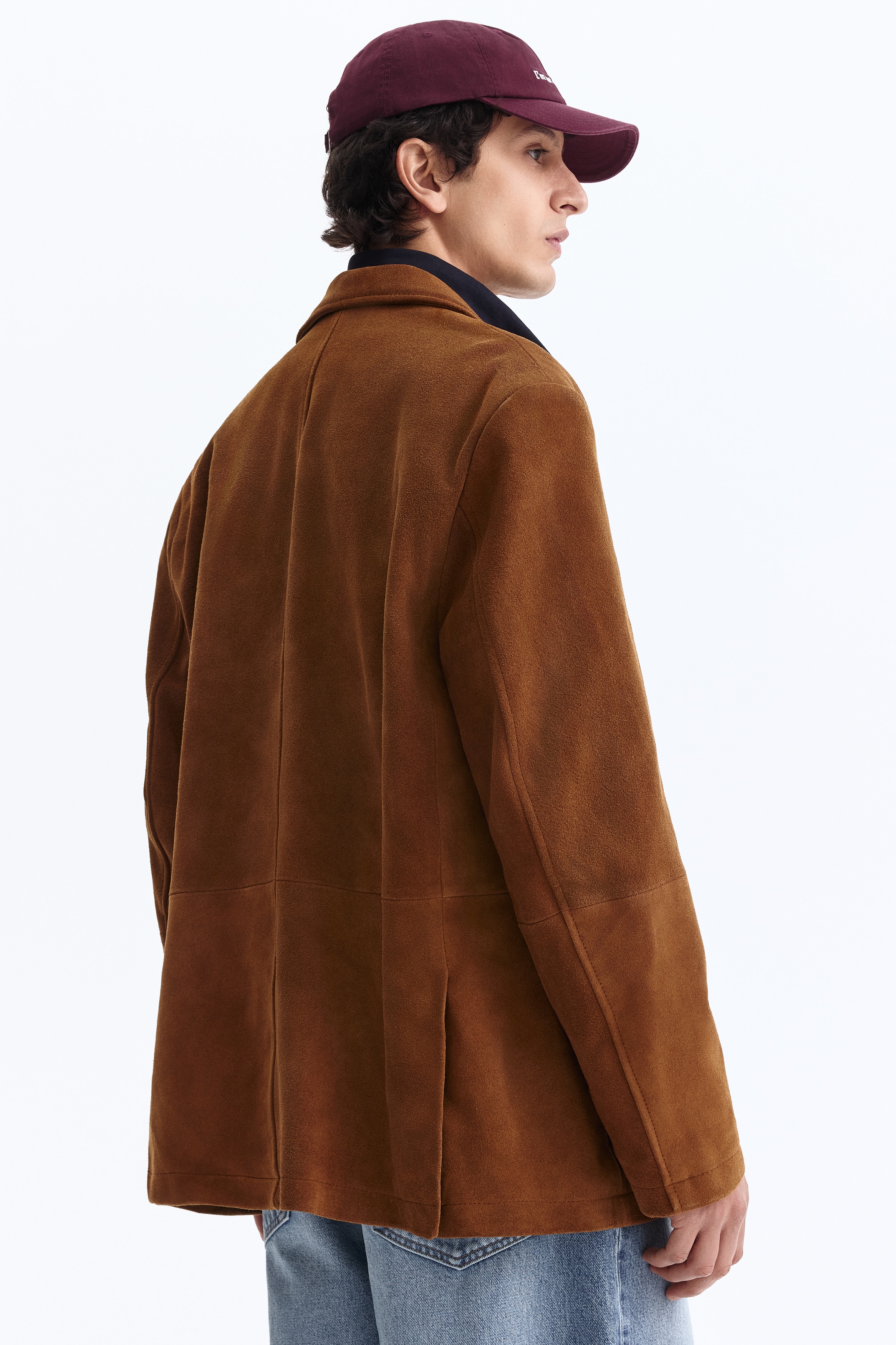 リラックスフィット スエードジャケット - ブラウン - Men | H&M JP
