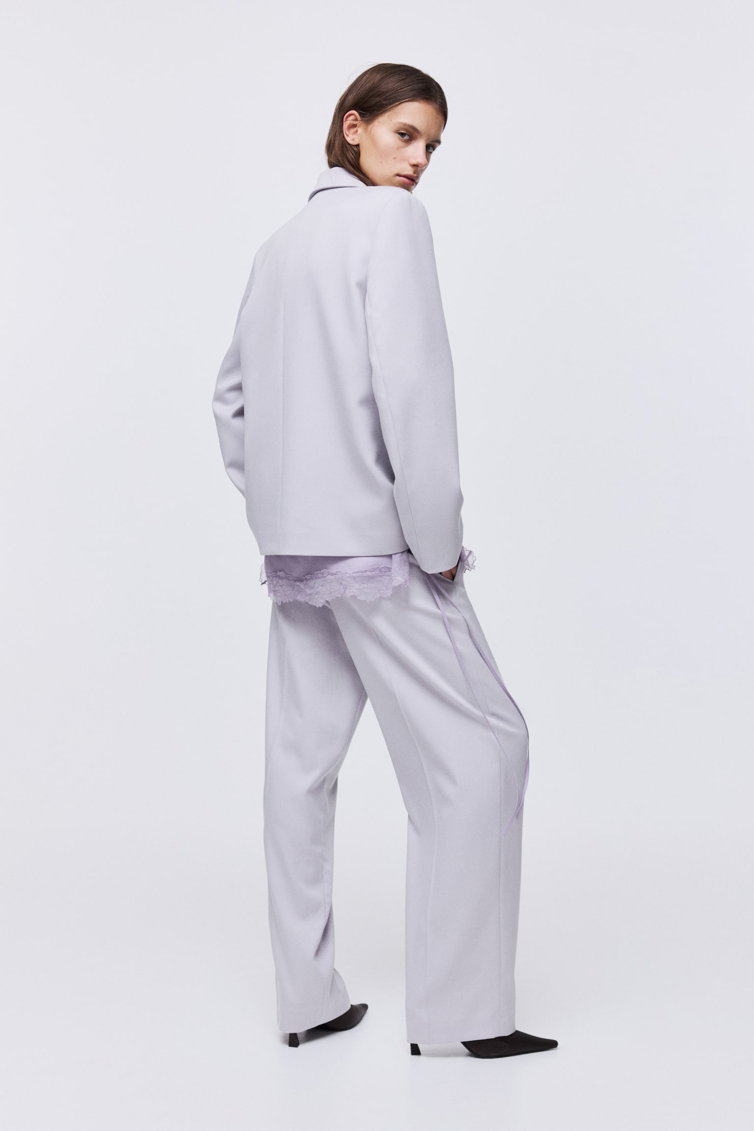 Женские брюки H&M Dress Pants, цвет: Сиреневый — фото 4
