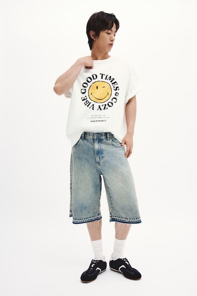 ルーズフィット プリントコットンTシャツ