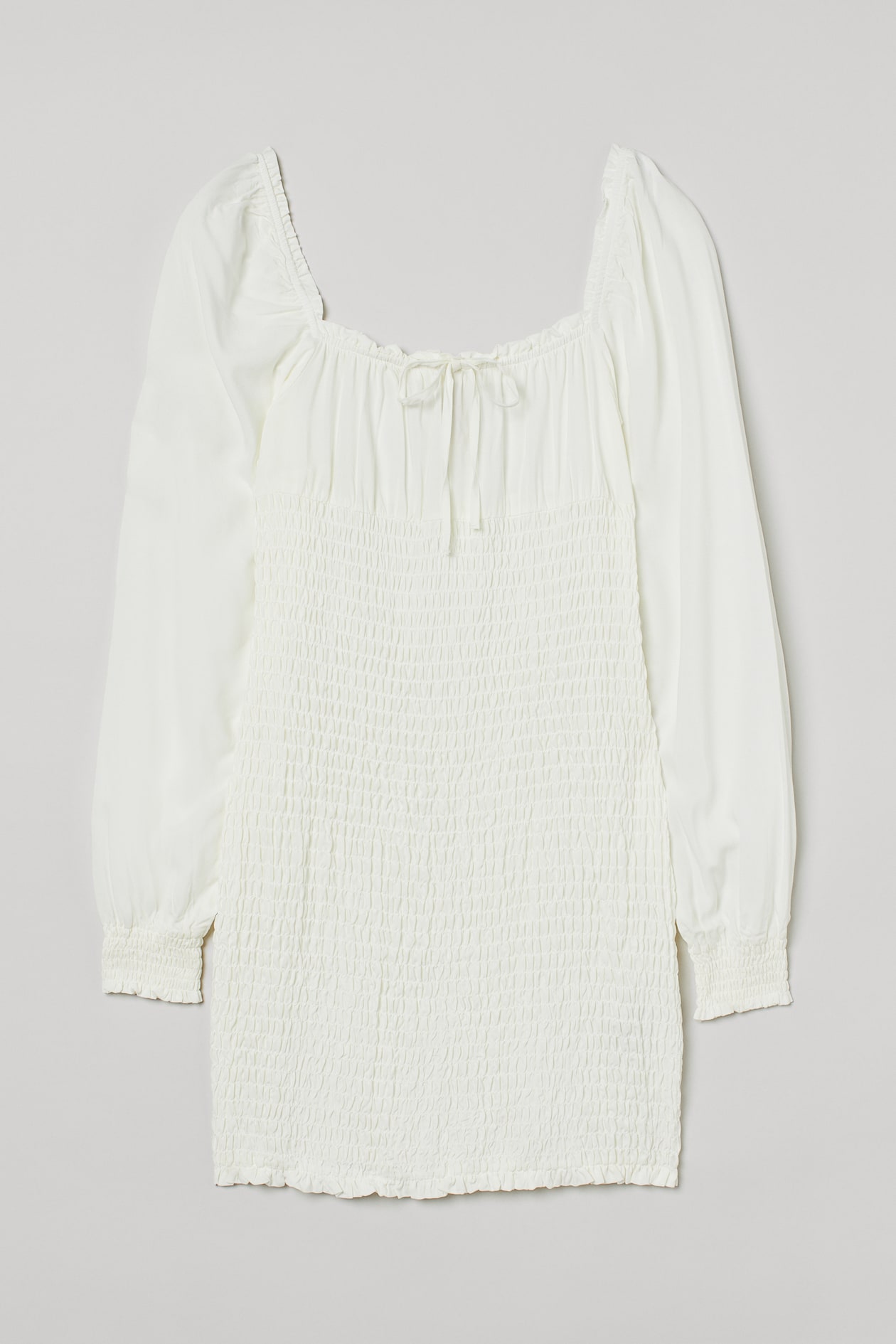 Smocked Dress - White - Ladies | H&M US