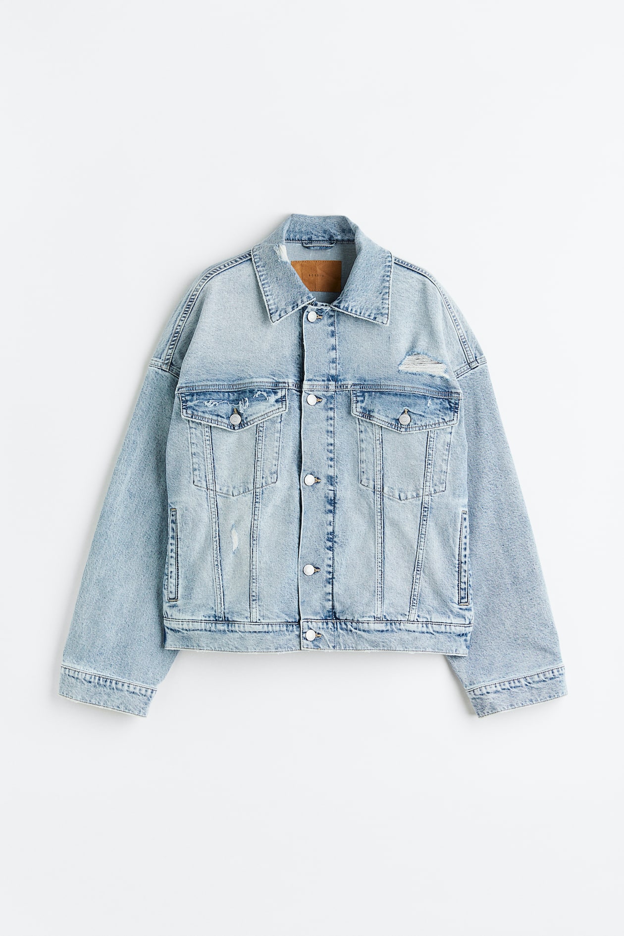 Oversized Denim Jacket - Long sleeve - Regular length - Light denim ...