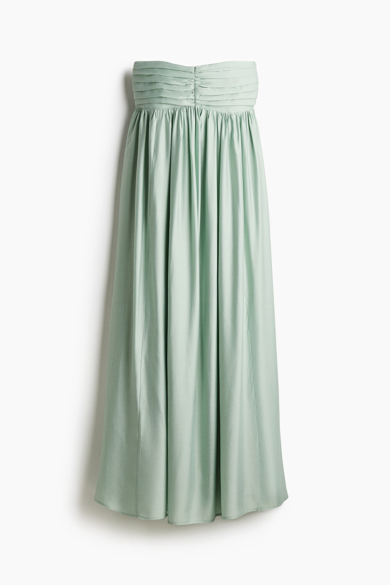 pleated bandeau dress h&m Women's Light green Pleated bandeau dress