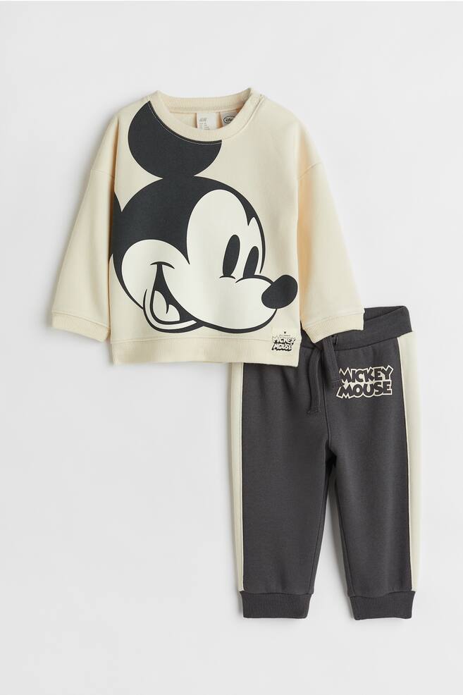 2-piece sweatshirt set - Dark grey/Mickey Mouse