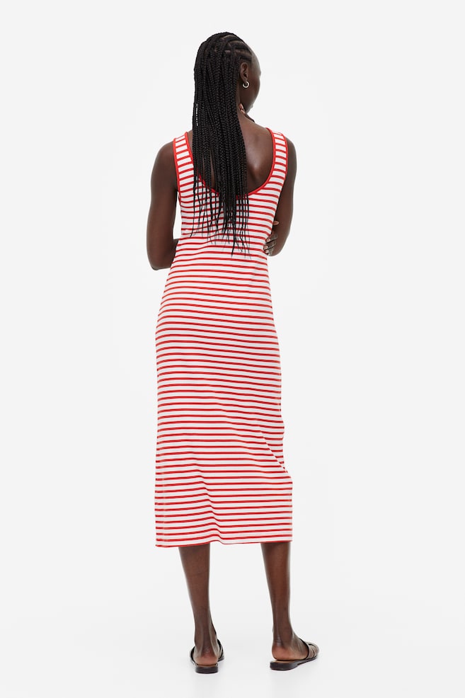 Ribbed dress - Red/White striped/Black/White striped/Light grey marl/Light pink/Green striped/dc - 6