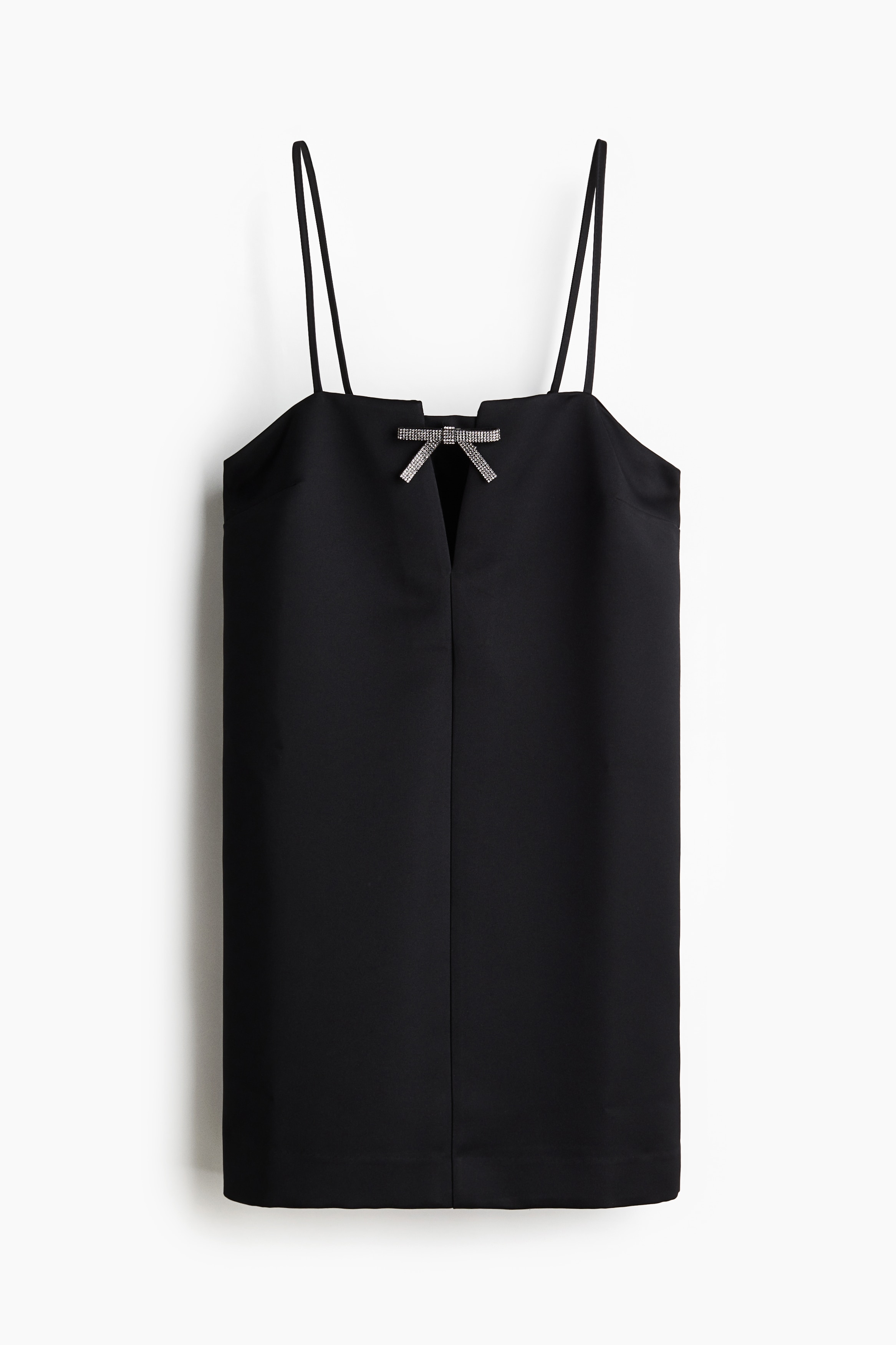 Femme - Robe à bretelles fines avec nœud Noir - Size: M  - H&M