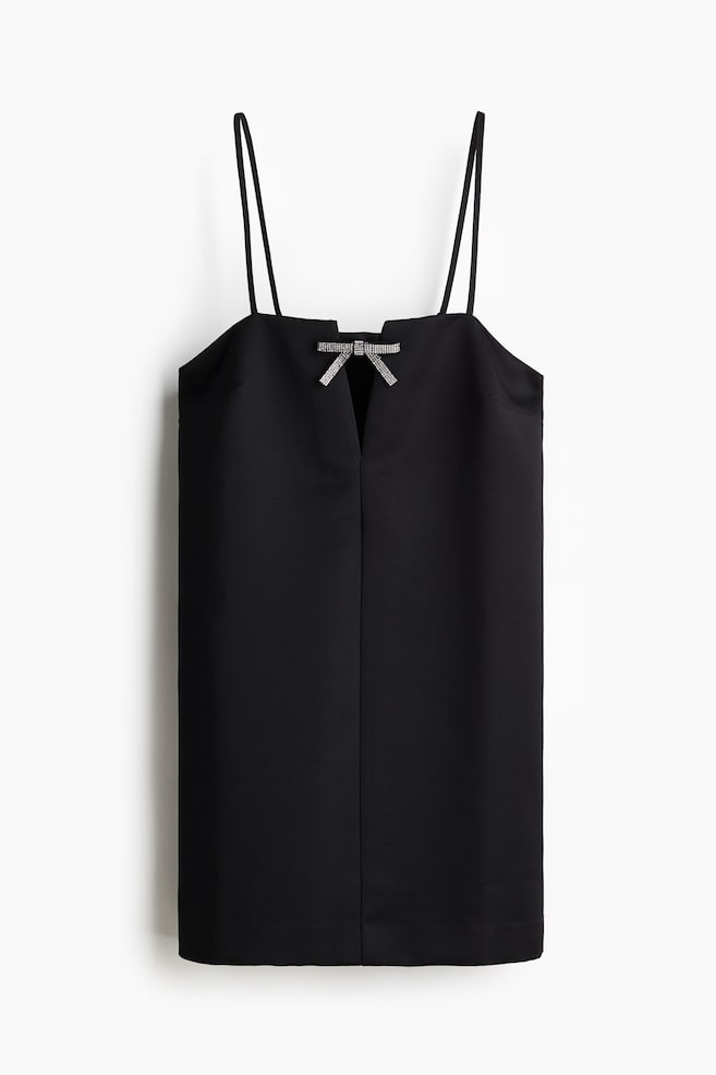 Trägerkleid mit Schleifendetail - Schwarz - 1