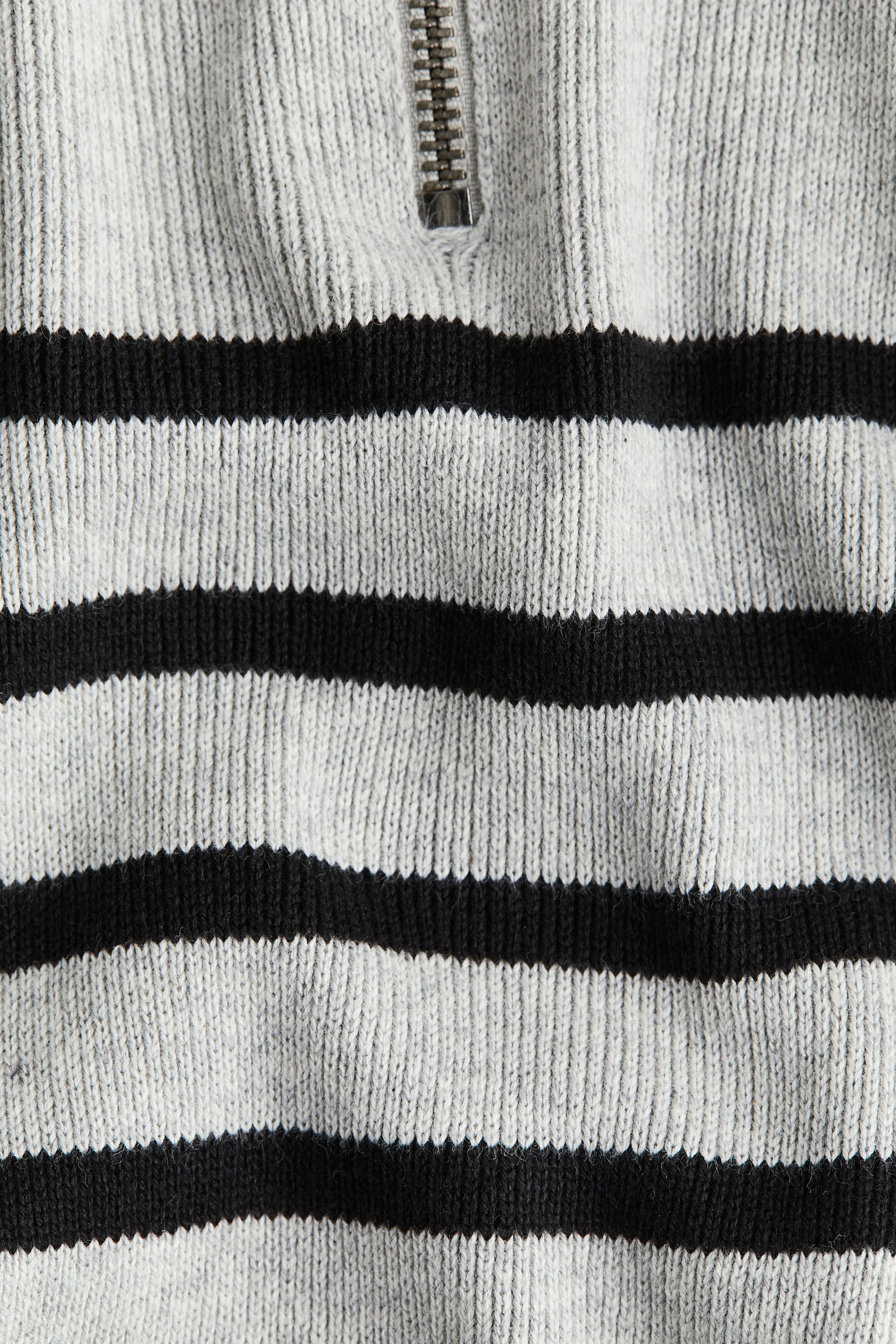 Zip-top jumper - Light grey/Striped - 2