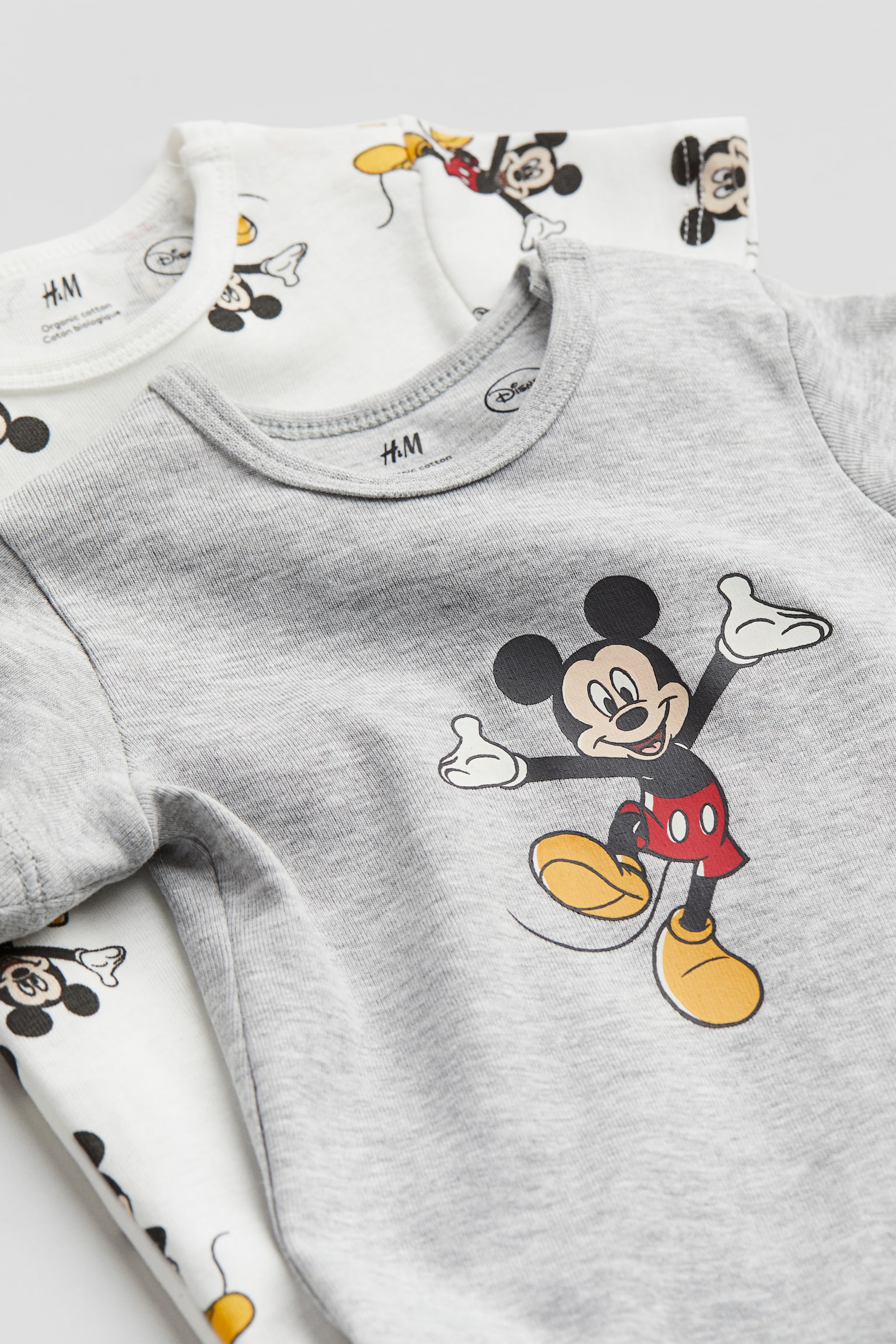 2-pack cotton jersey bodysuits - Light grey/Mickey Mouse/Light pink/Minnie Mouse - 3