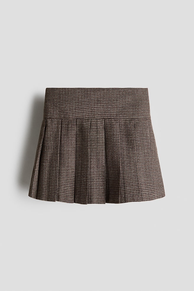 Pleated Skirt - Taupe/checked/Dusty blue/checked/Black - 1