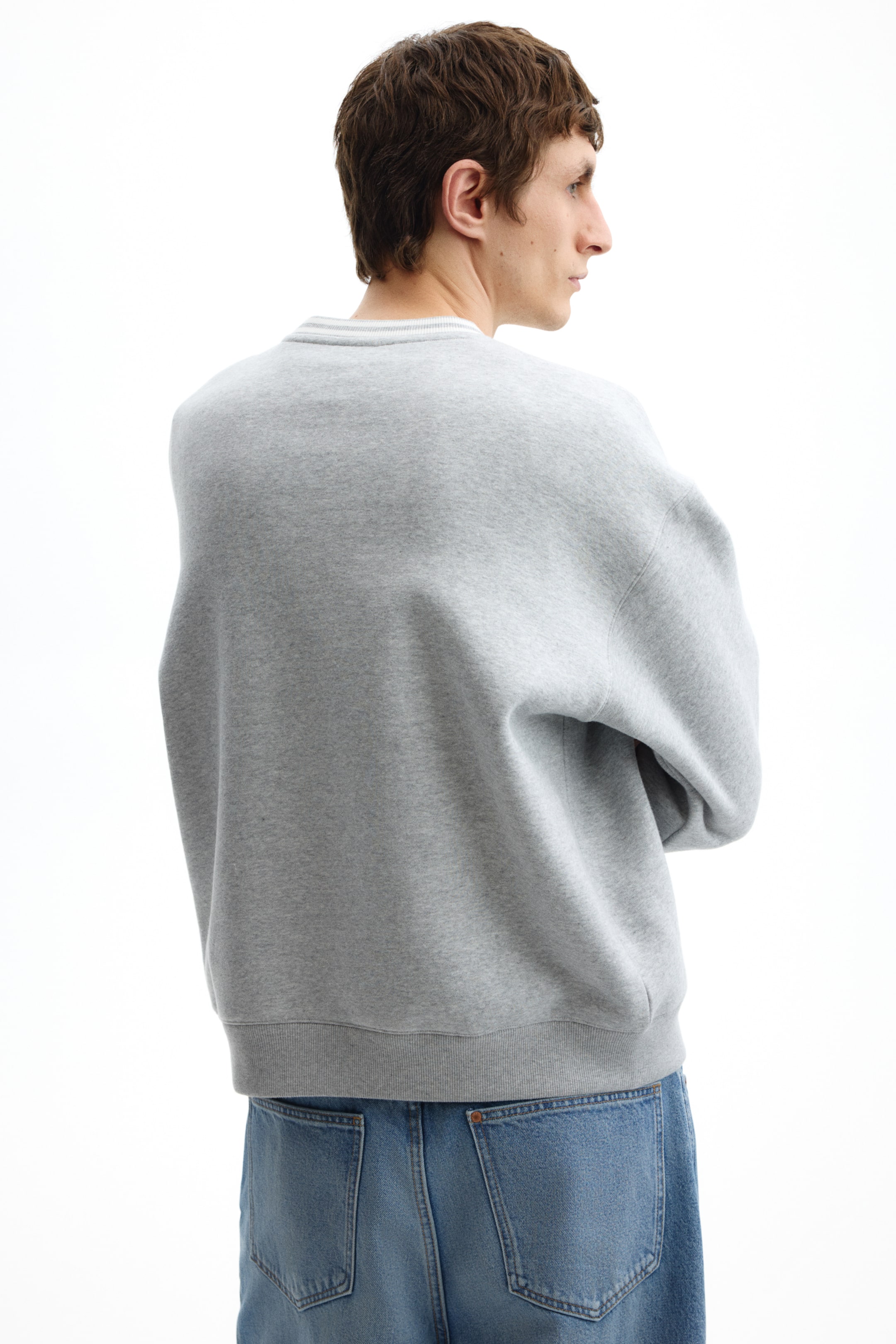 TMY Gray Melange Standard Fit Hooded Men's Sweatshirt with Embroidered Text - 87838 - Coeur dAlene