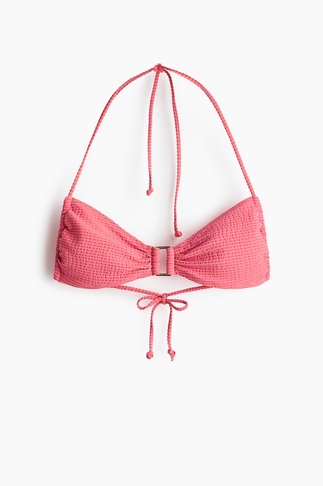 Top de bikini con relleno - Rosa coral oscuro/Rayas/Rojo oscuro/Violeta claro - 1