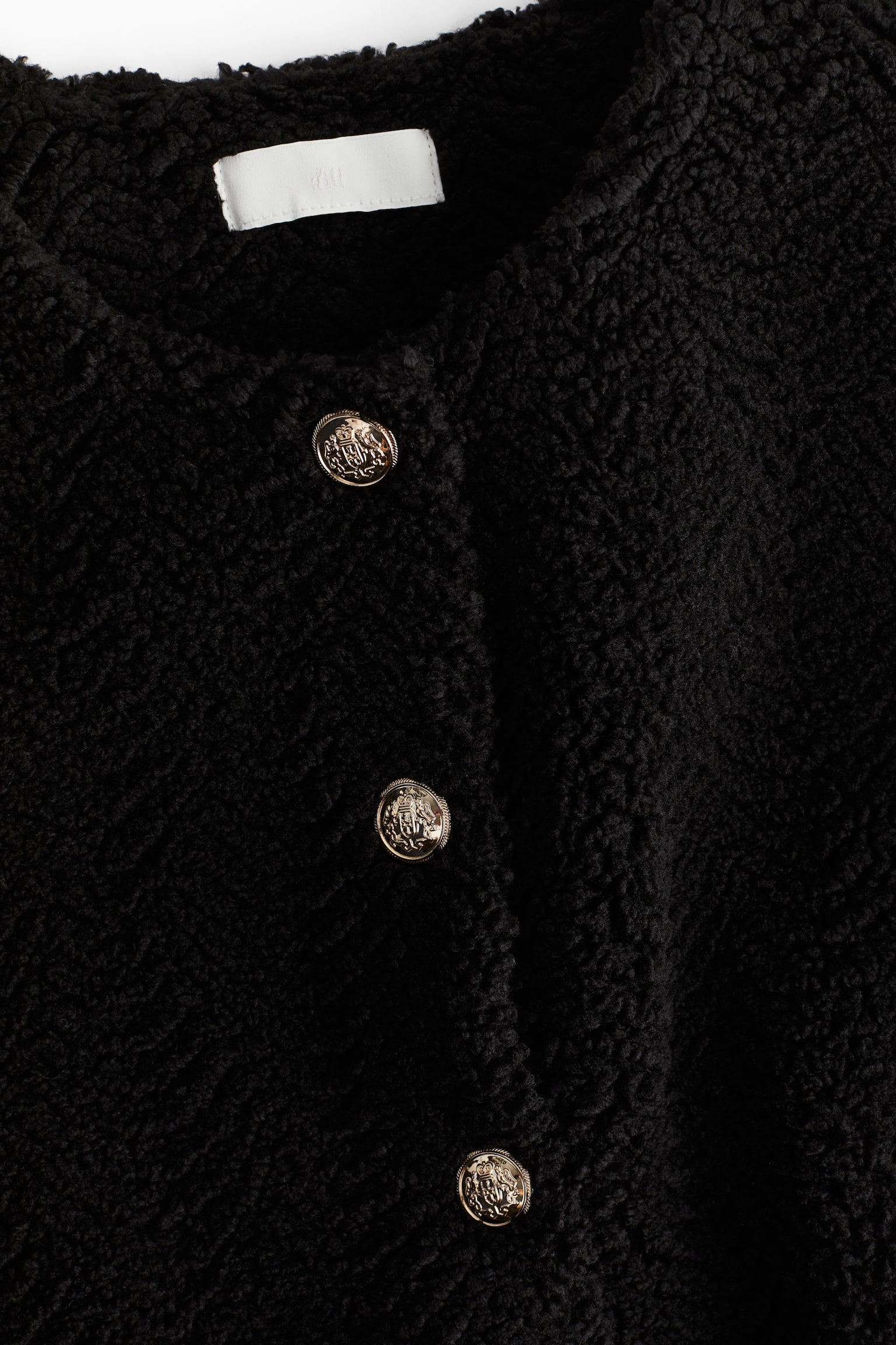 Teddy cardigan - Black/Cream/Beige - 4