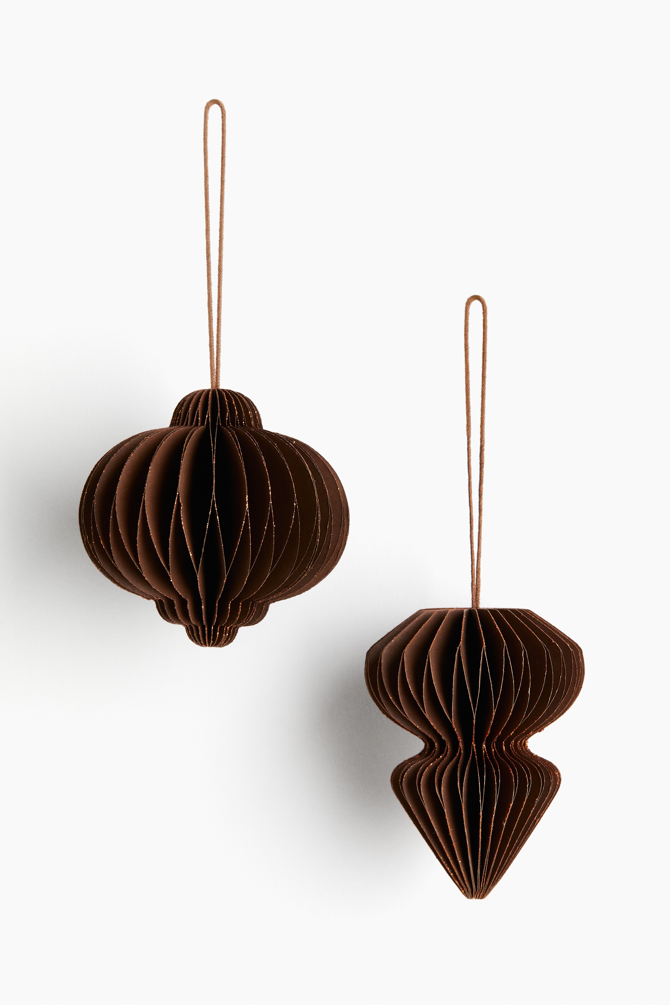 H & M - ペーパークリスマスデコレーション 2個セット - ベージュ