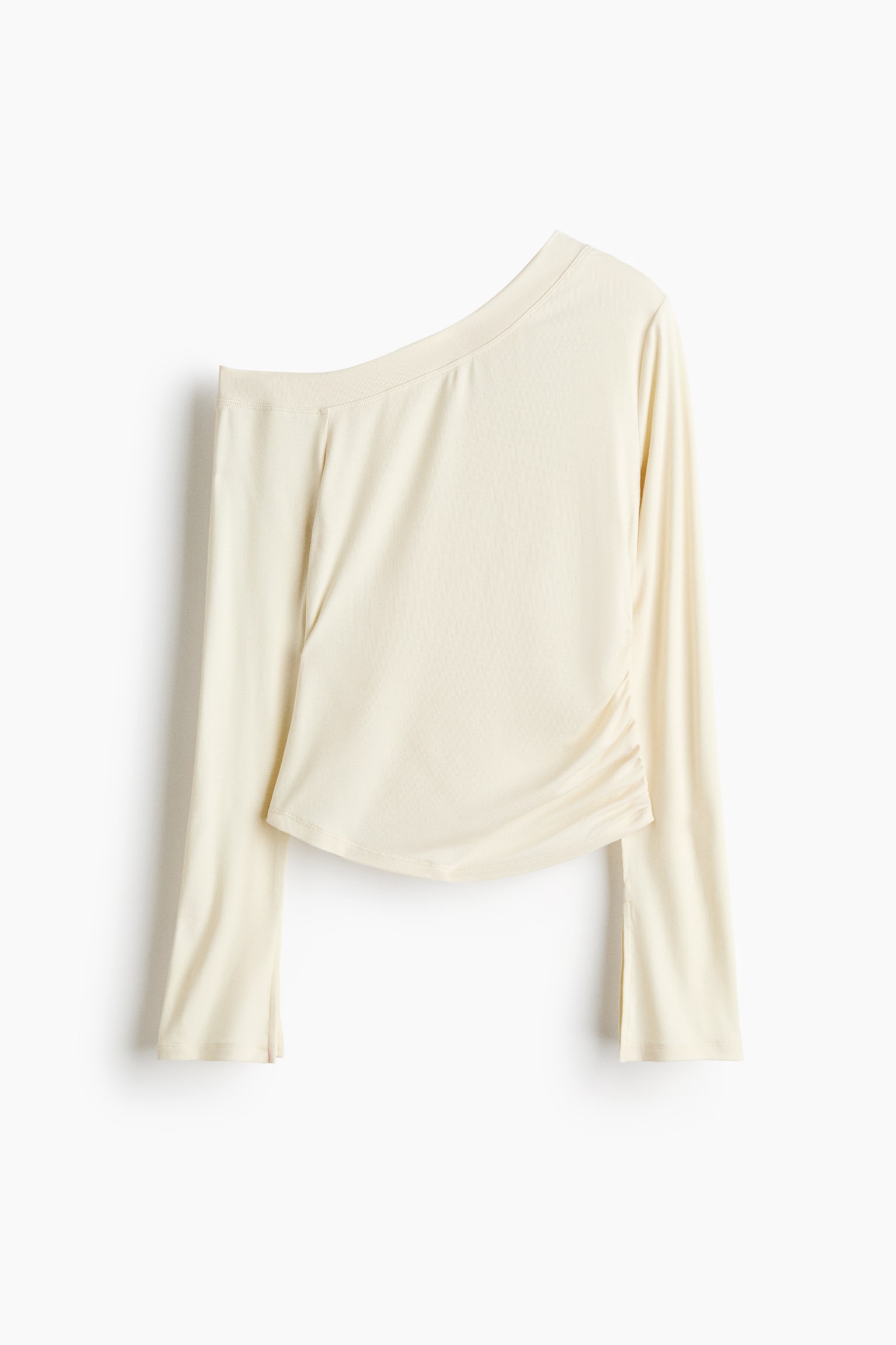 One-Shoulder Viscose Top - Cream/Black/Pink - 1