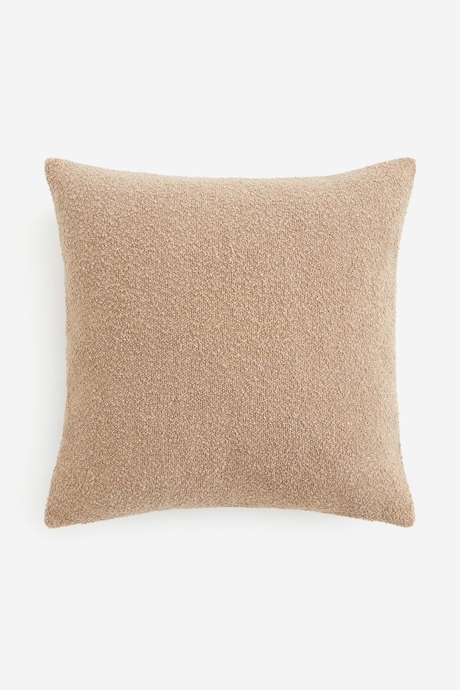Housse de coussin en bouclette - Beige - 1