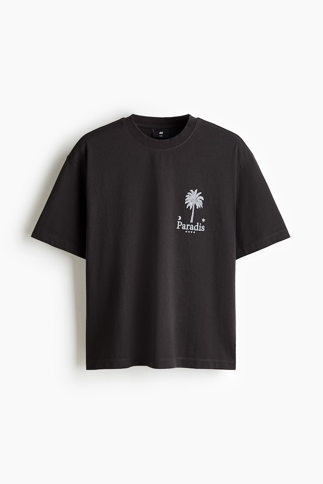Bawełniany T-shirt z nadrukiem Relaxed Fit - Czarny/Paradis/Jasnożółty/Paradis/Kremowy/Paradis - 1