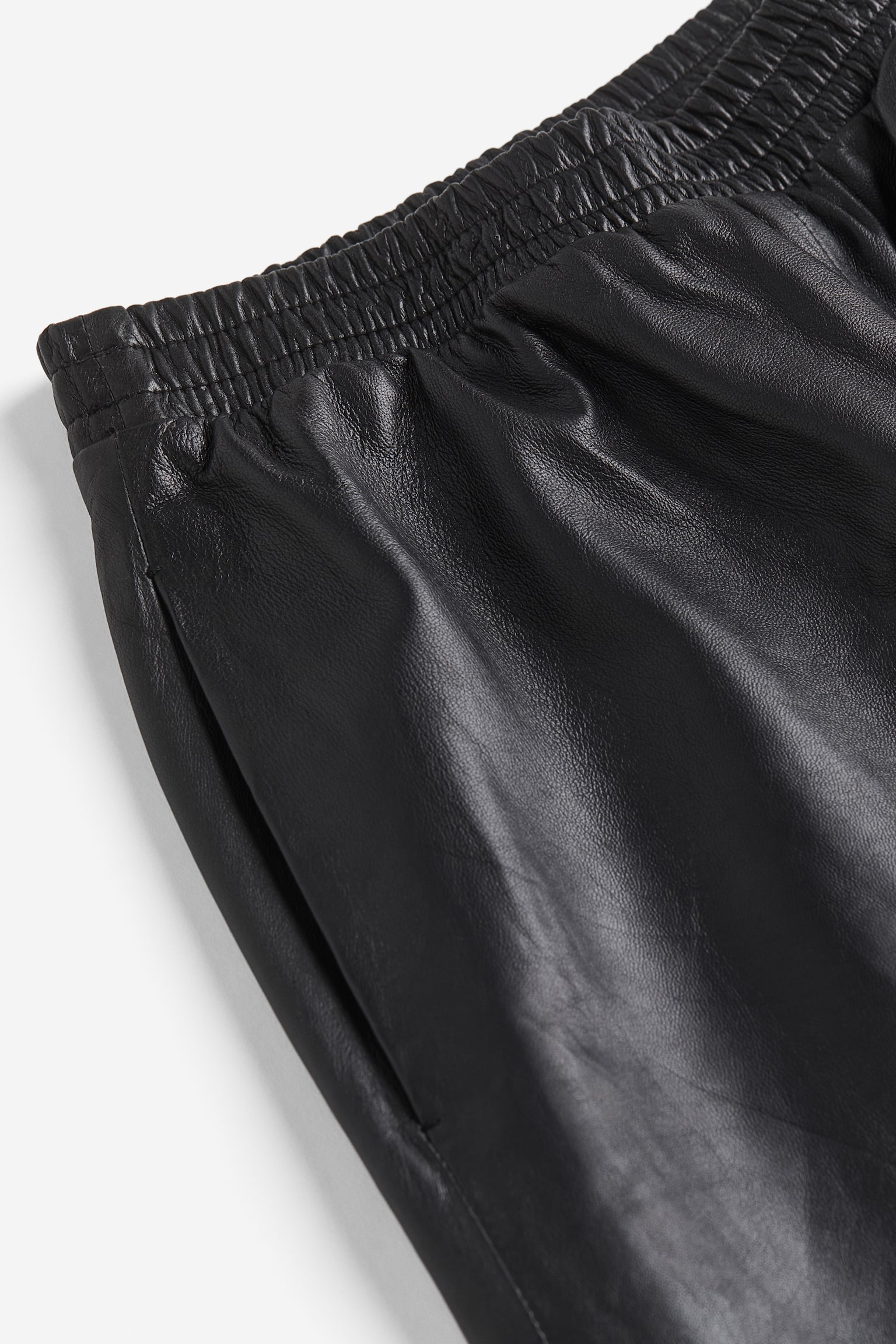 Wide leather trousers - Black/Dark grey - 4