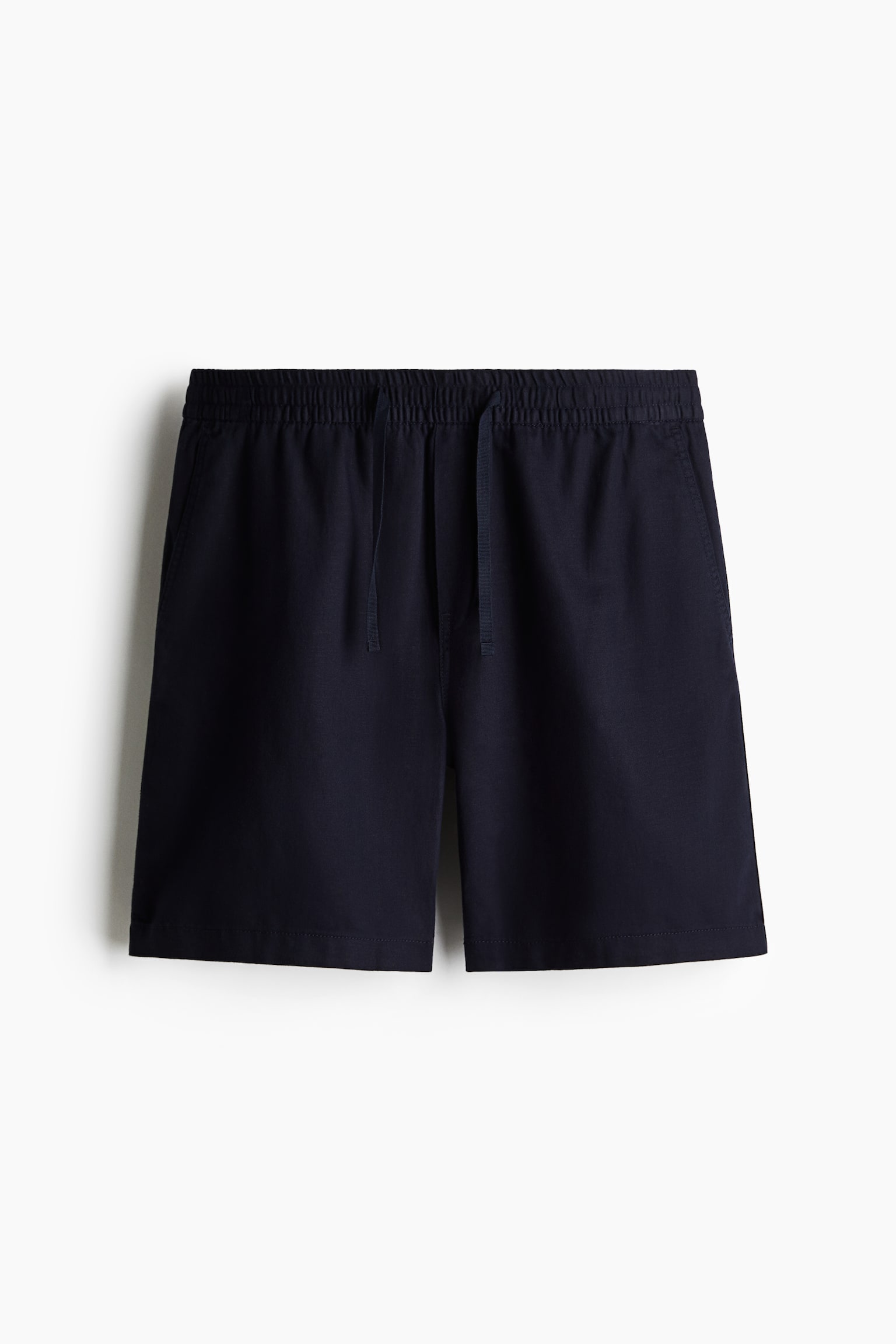 Relaxed Fit Linen-blend shorts - Navy blue/Dark grey/Cream - 2