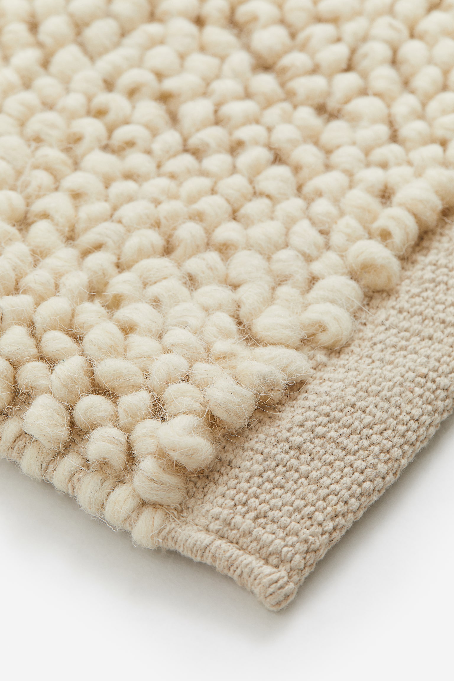 Textured-weave wool-blend rug - Light beige/Light beige