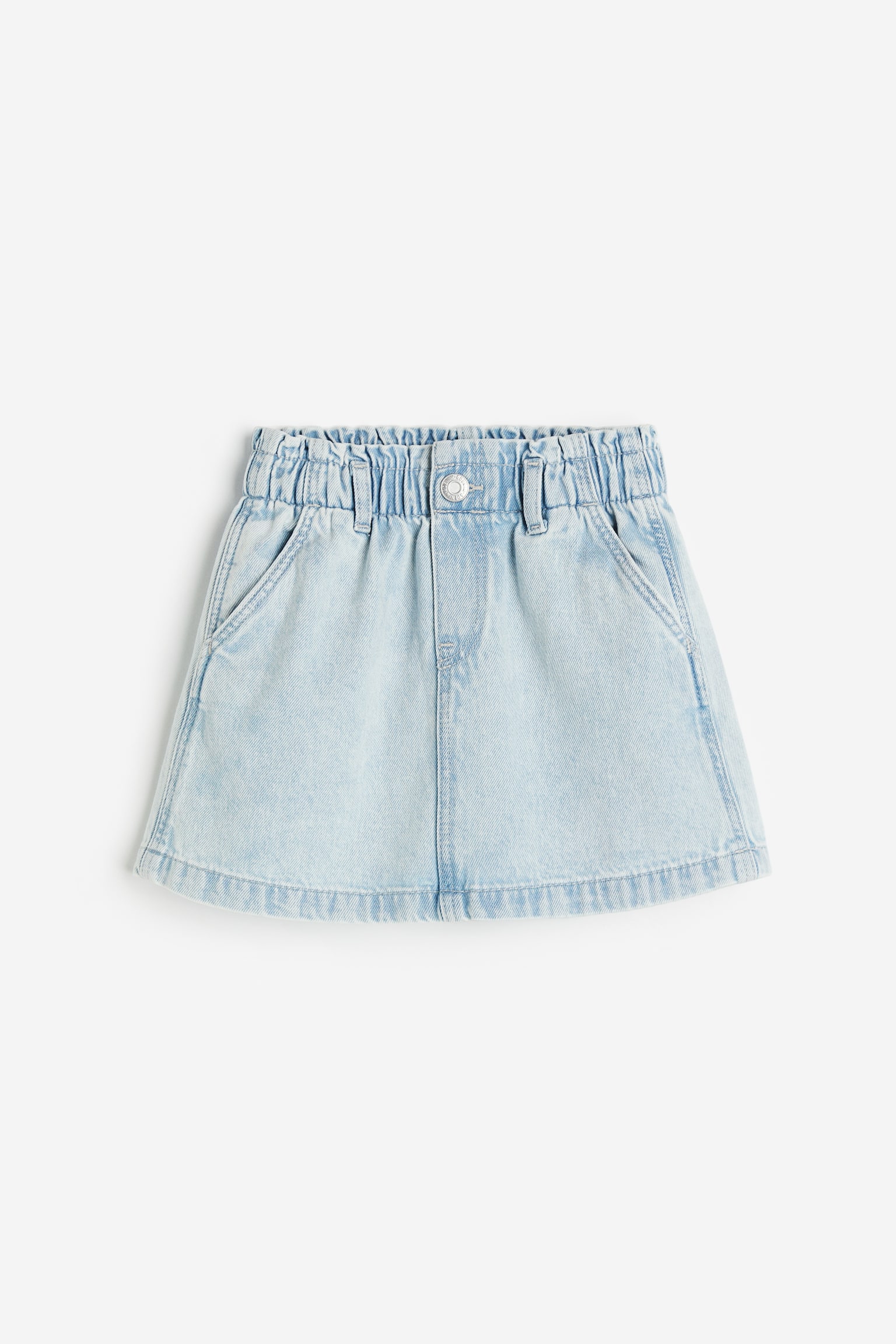 Denim paper bag skirt - Light denim blue - 1