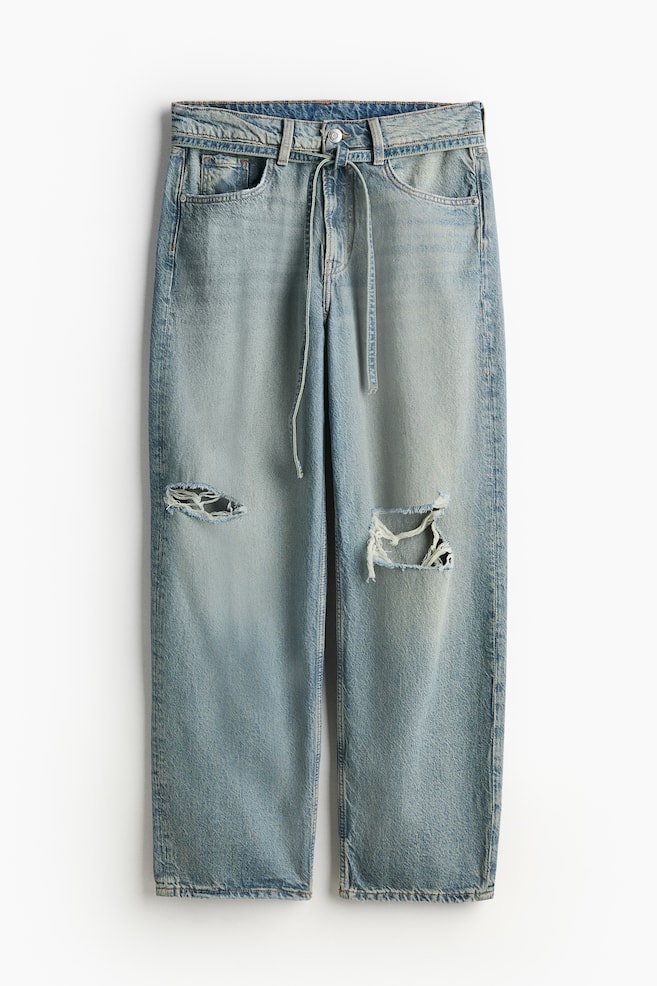 Super Baggy Low Jeans - Light denim blue/Light denim blue/Black/White - 1