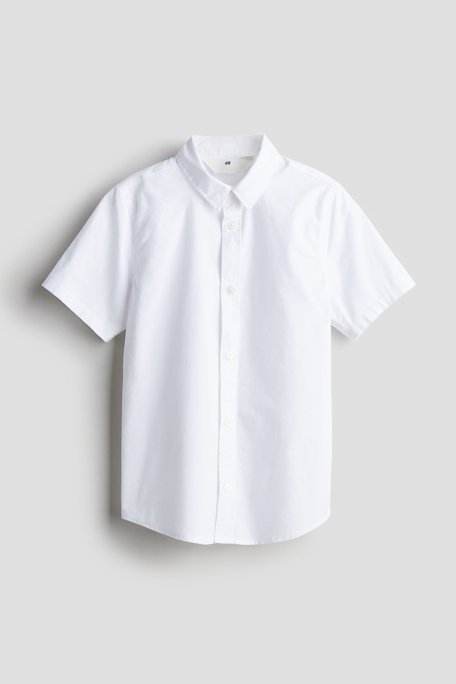 Short-sleeved cotton shirt - White - 1