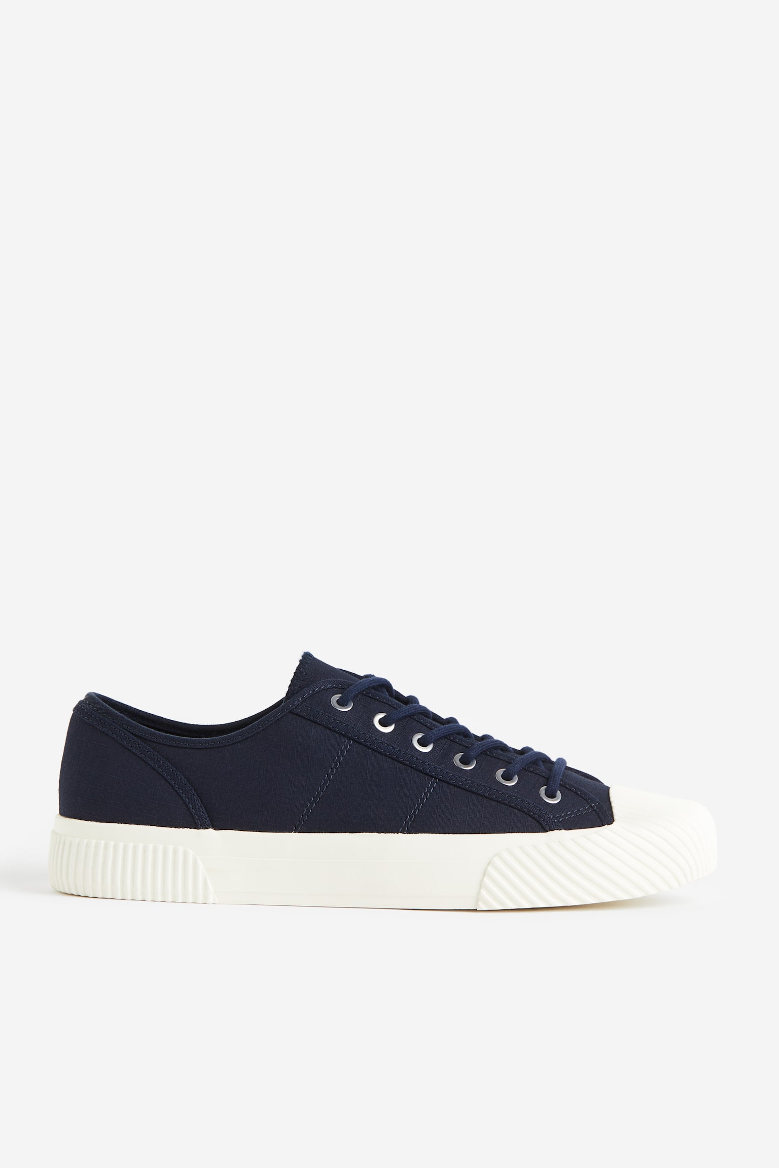 Canvas Sneakers - Navy blue/Cream/Beige/Khaki green - 2