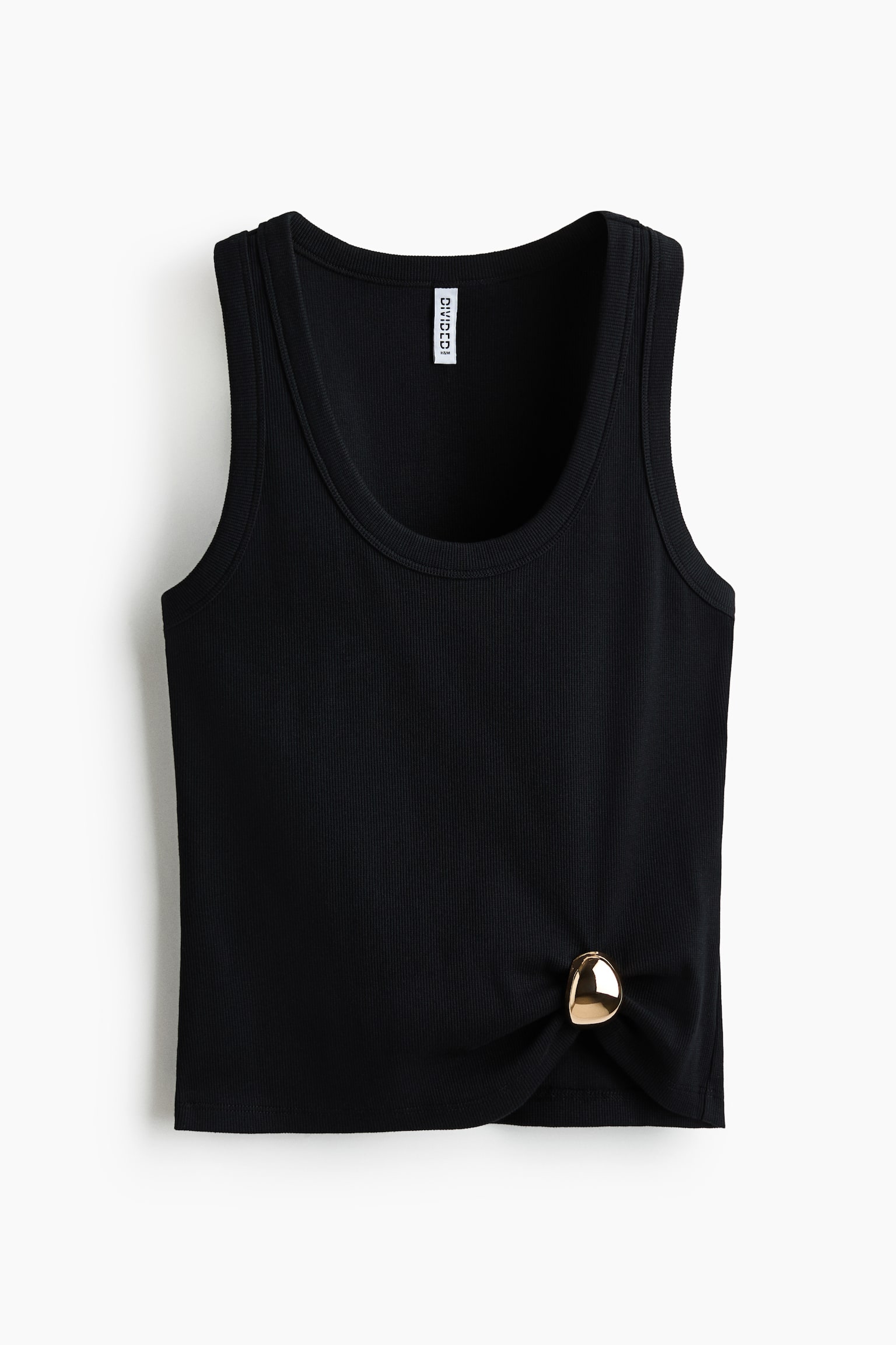 Top con detalle metálico - Negro/Blanco - 1