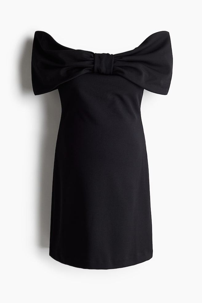 MAMA Robe épaules nues avec nœud - Noir - 1