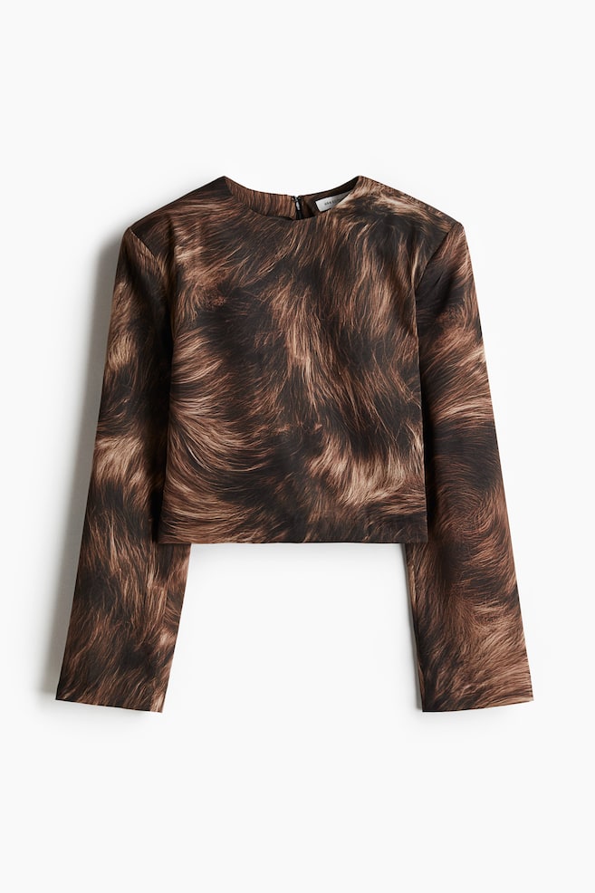 Shoulder-pad top - Dark brown - 1