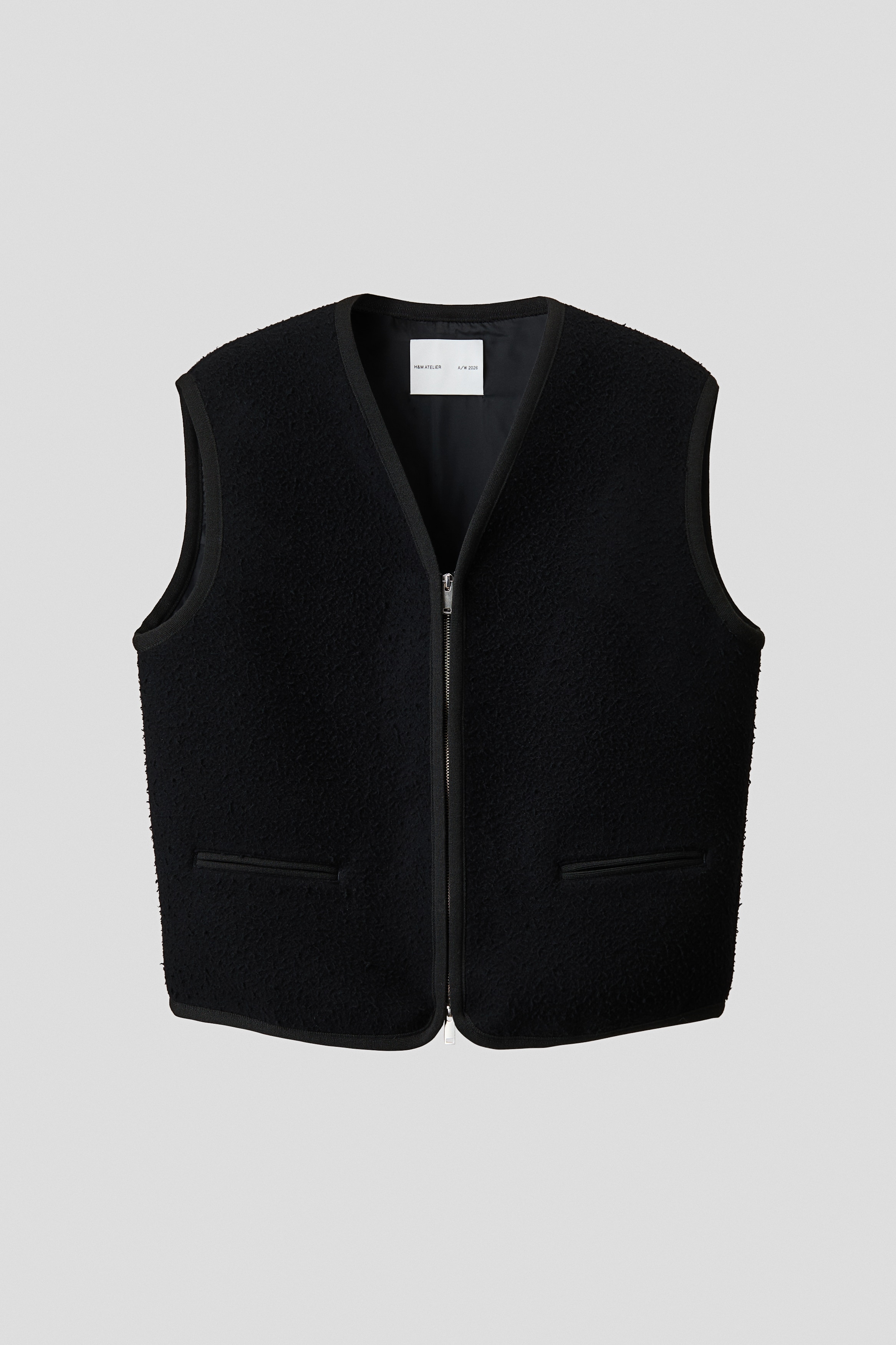 Gilet in misto lana - Nero