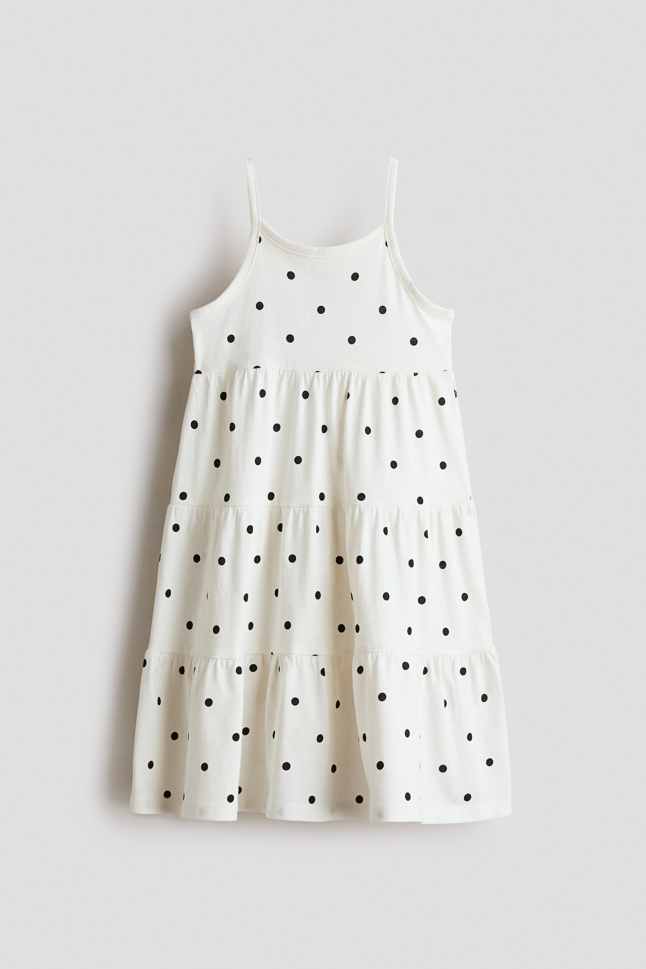 Grotere afbeelding bekijken: Katoenen strokenjurk - Wit/polkadot - KINDEREN | H&M NL 1
