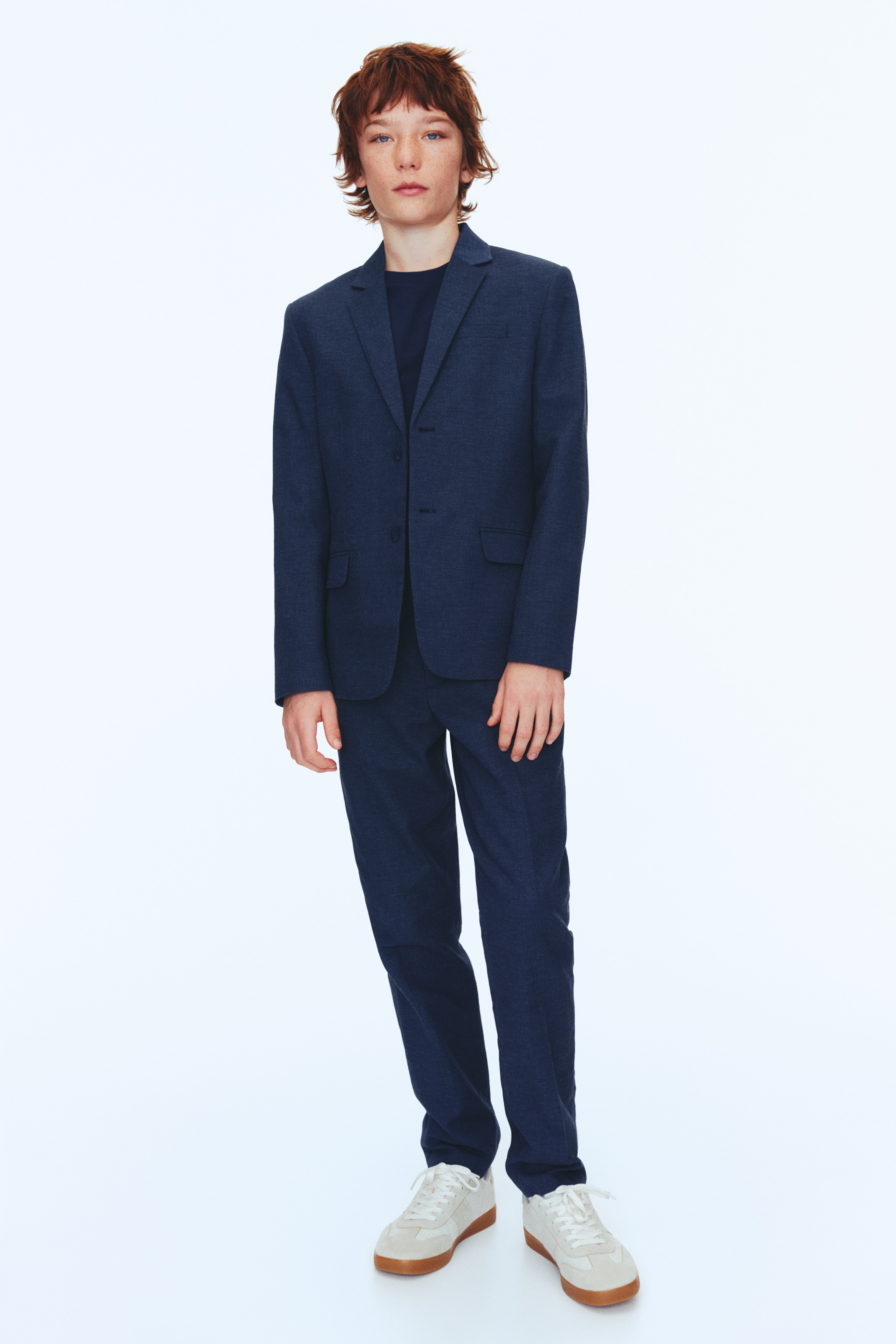 Linen-Blend Suit - Navy blue