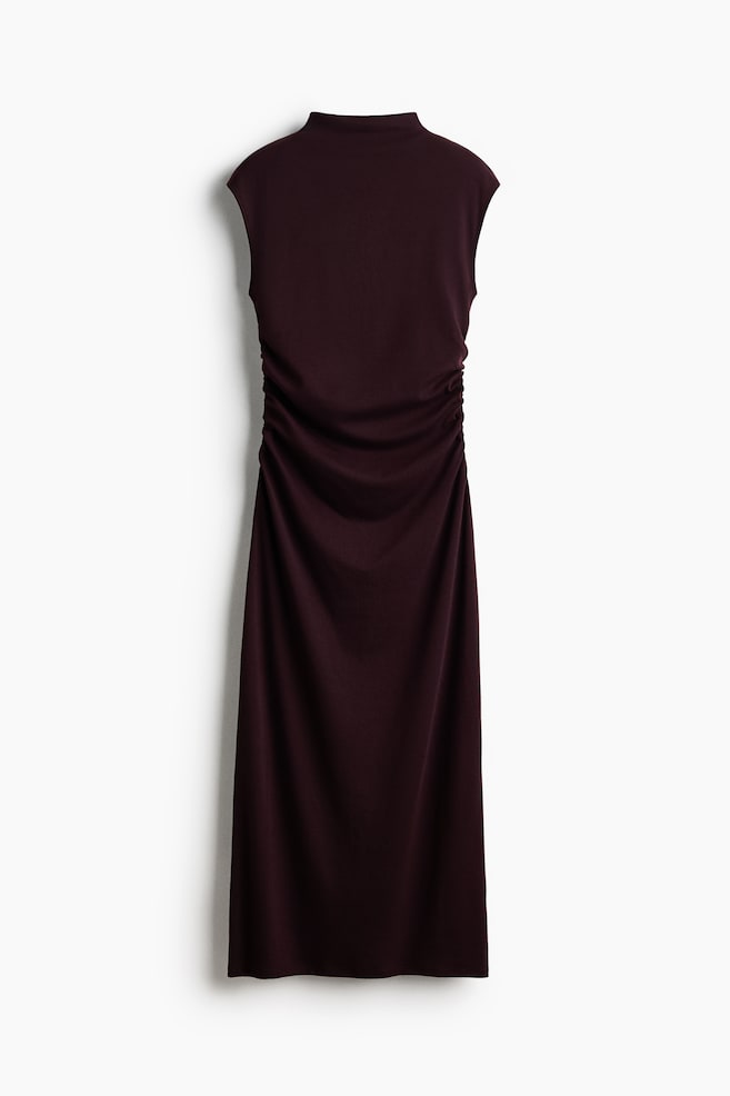 Sleeveless turtleneck dress - Burgundy/Dark mole marl/Black - 1