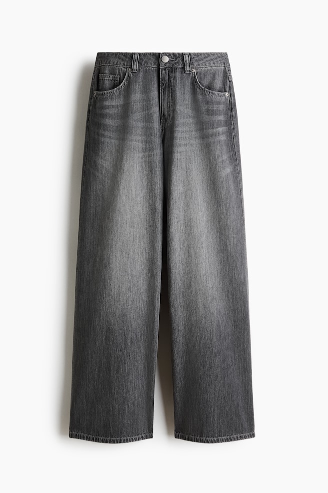 Wide-Leg Regular Waist Jeans - Dark denim gray/Denim blue/Dark denim blue/Gray/Light denim blue/Cream - 1