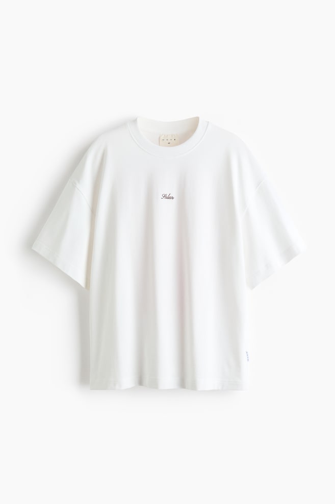 Oversized-Fit Printed Sports T-Shirt - White/Solar - 1