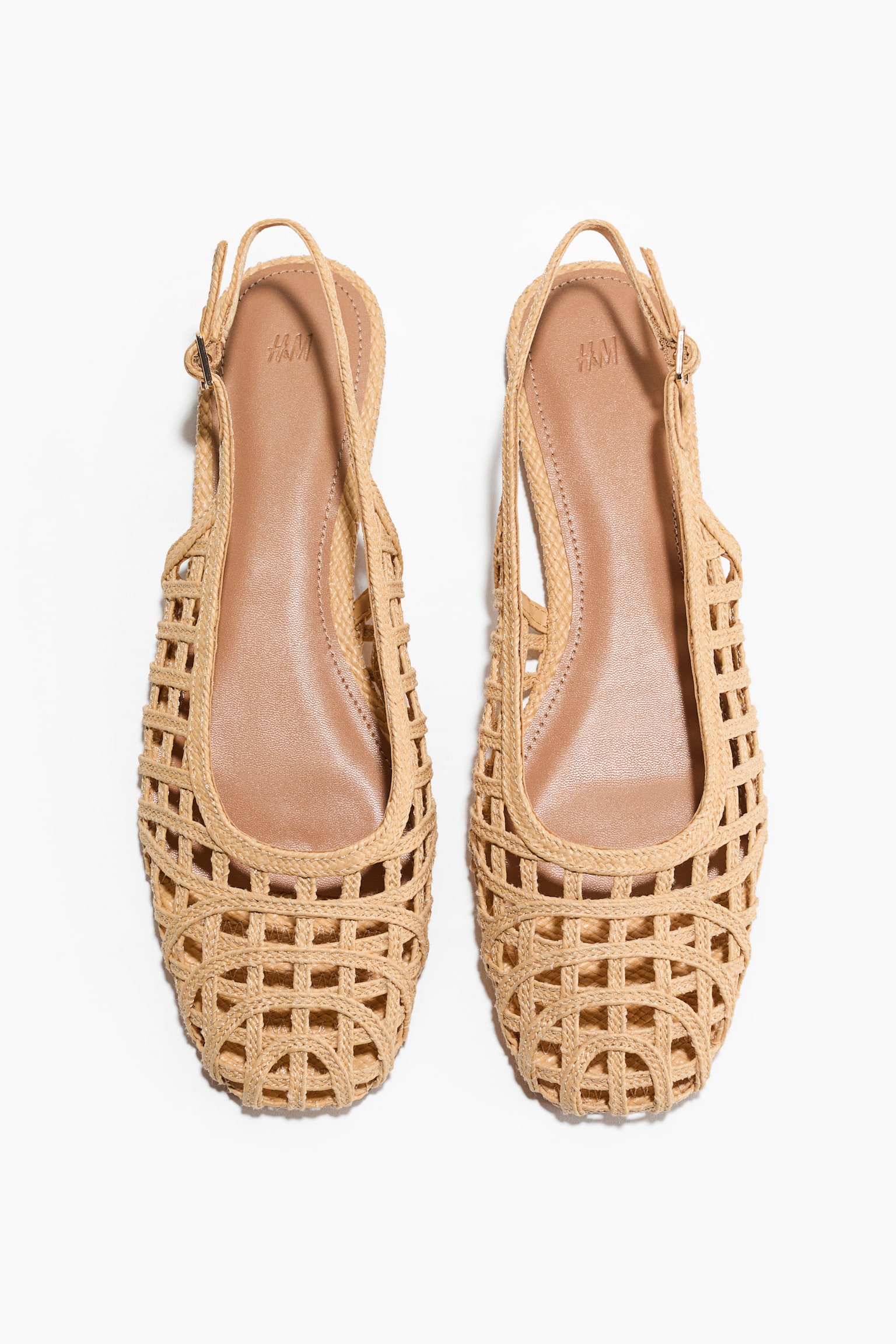 Slingpumps im Flechtdesign - Beige/Hellbeige/Braun