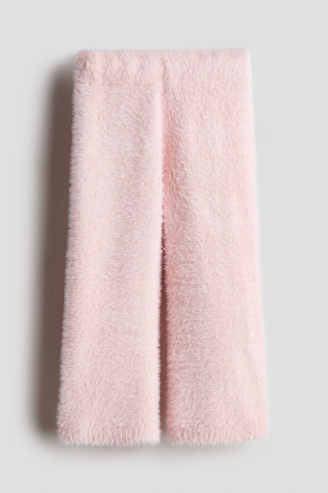 Leggings in maglia pelosa - Rosa chiaro/Bianco - 1