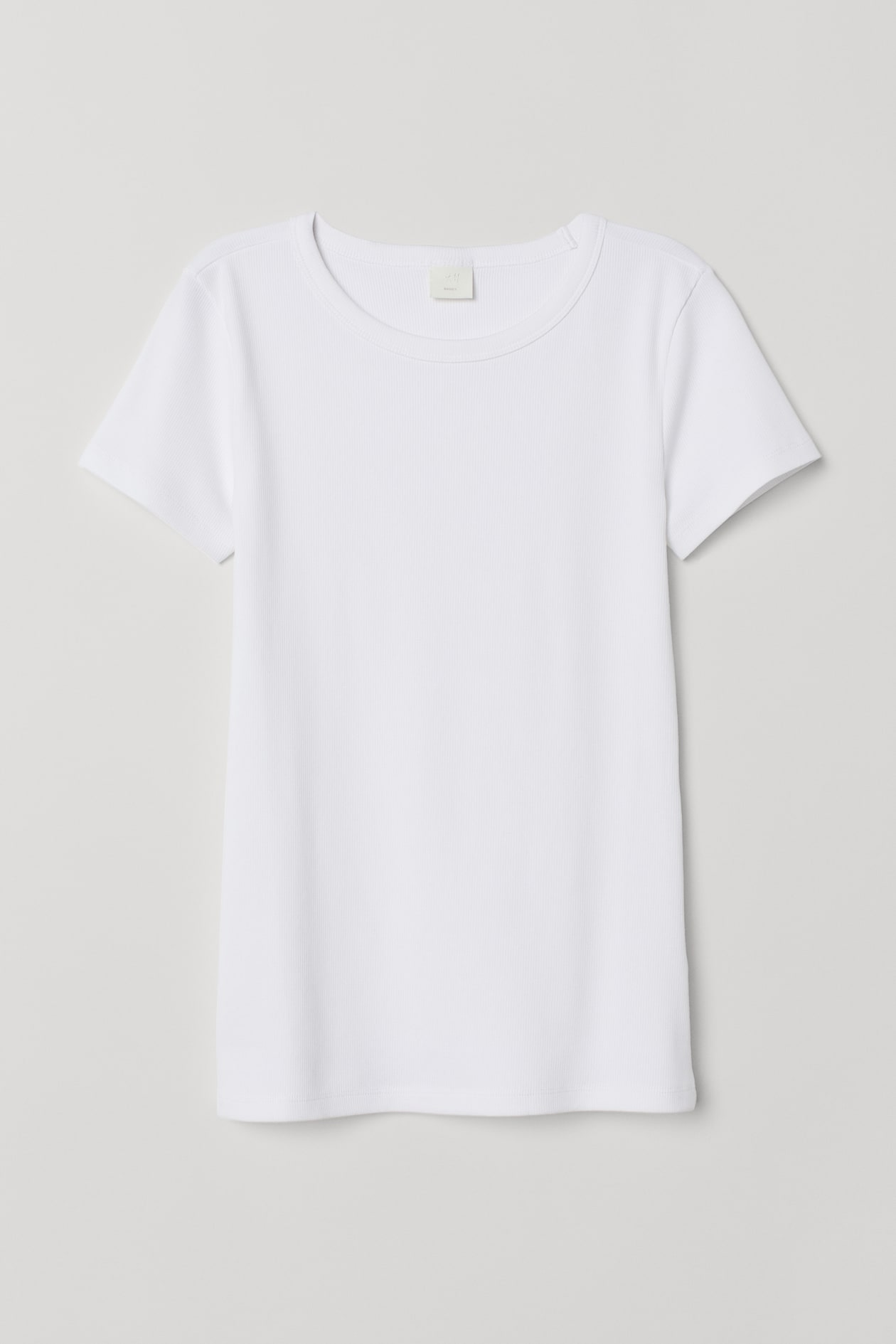 T-shirt - Short sleeve - White/ribbed - Ladies | H&M US