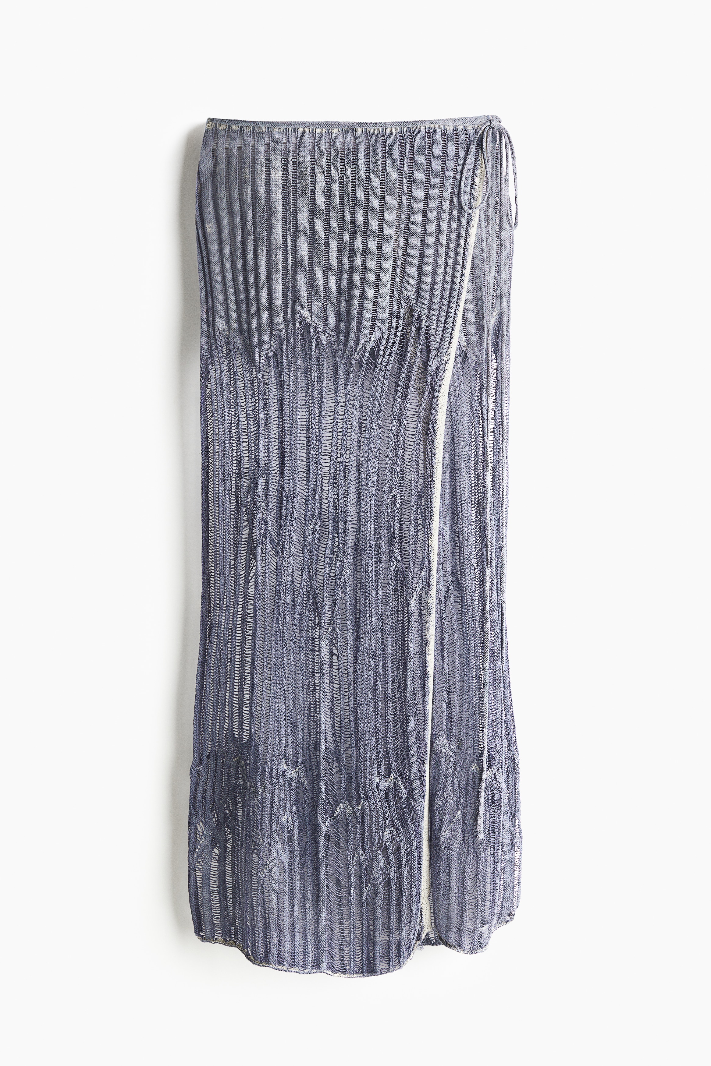 Saia traçada em malha - Azul pó