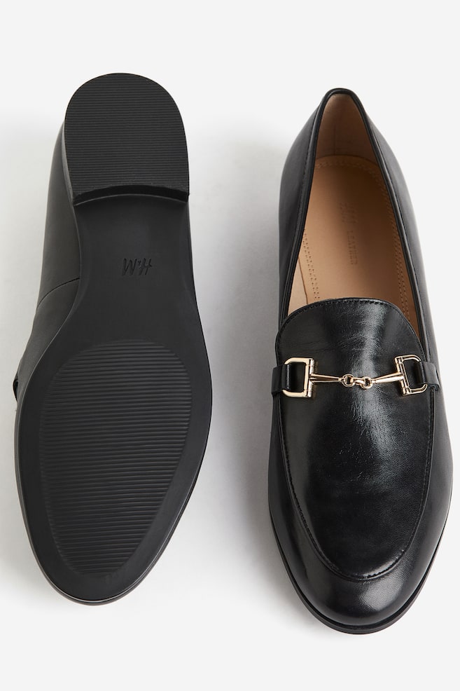 Leather loafers - Black - 4