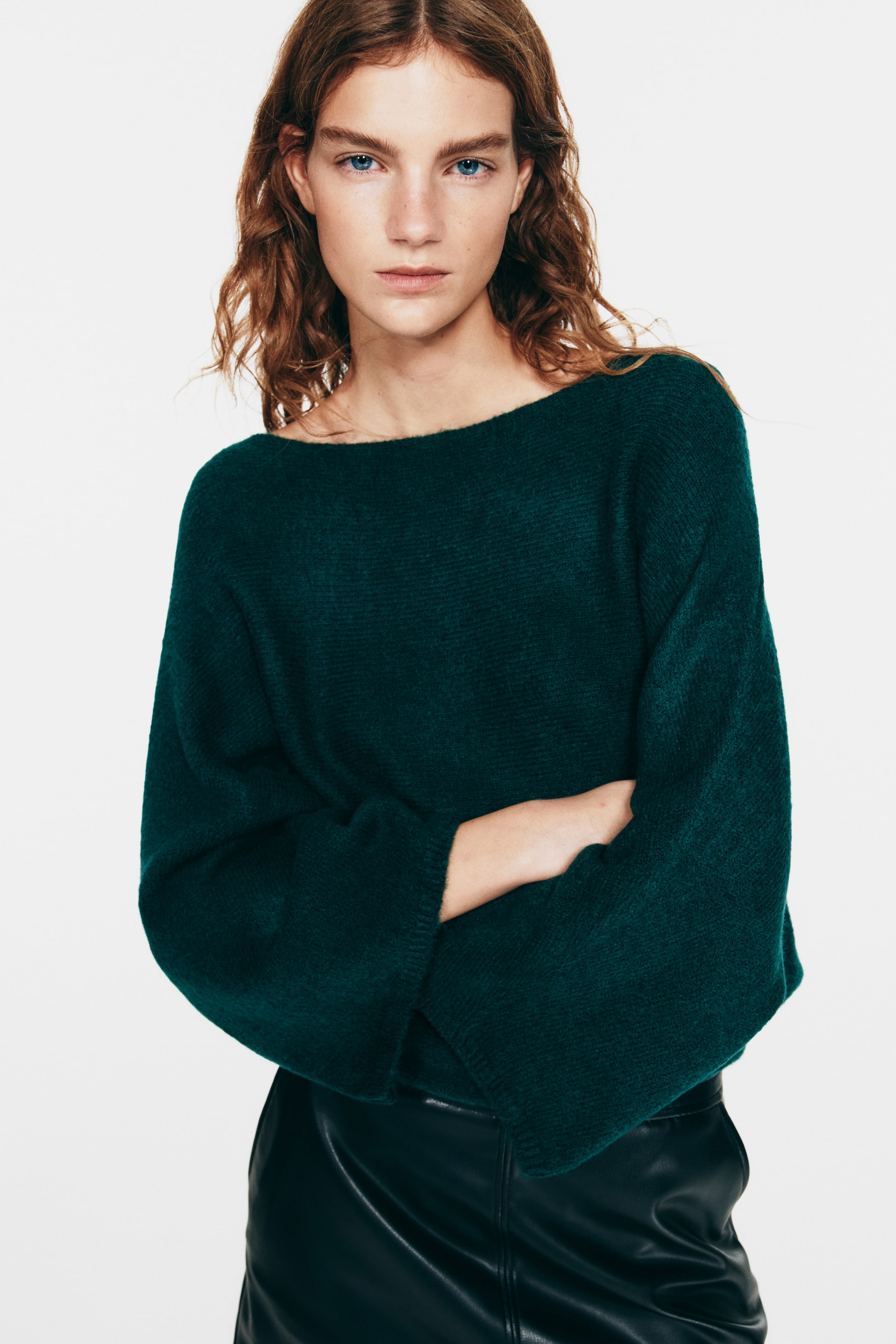 Prikaži veću sliku: Džemper sa šišmiš rukavima - Tamnozelena - Ladies | H&M RS 1