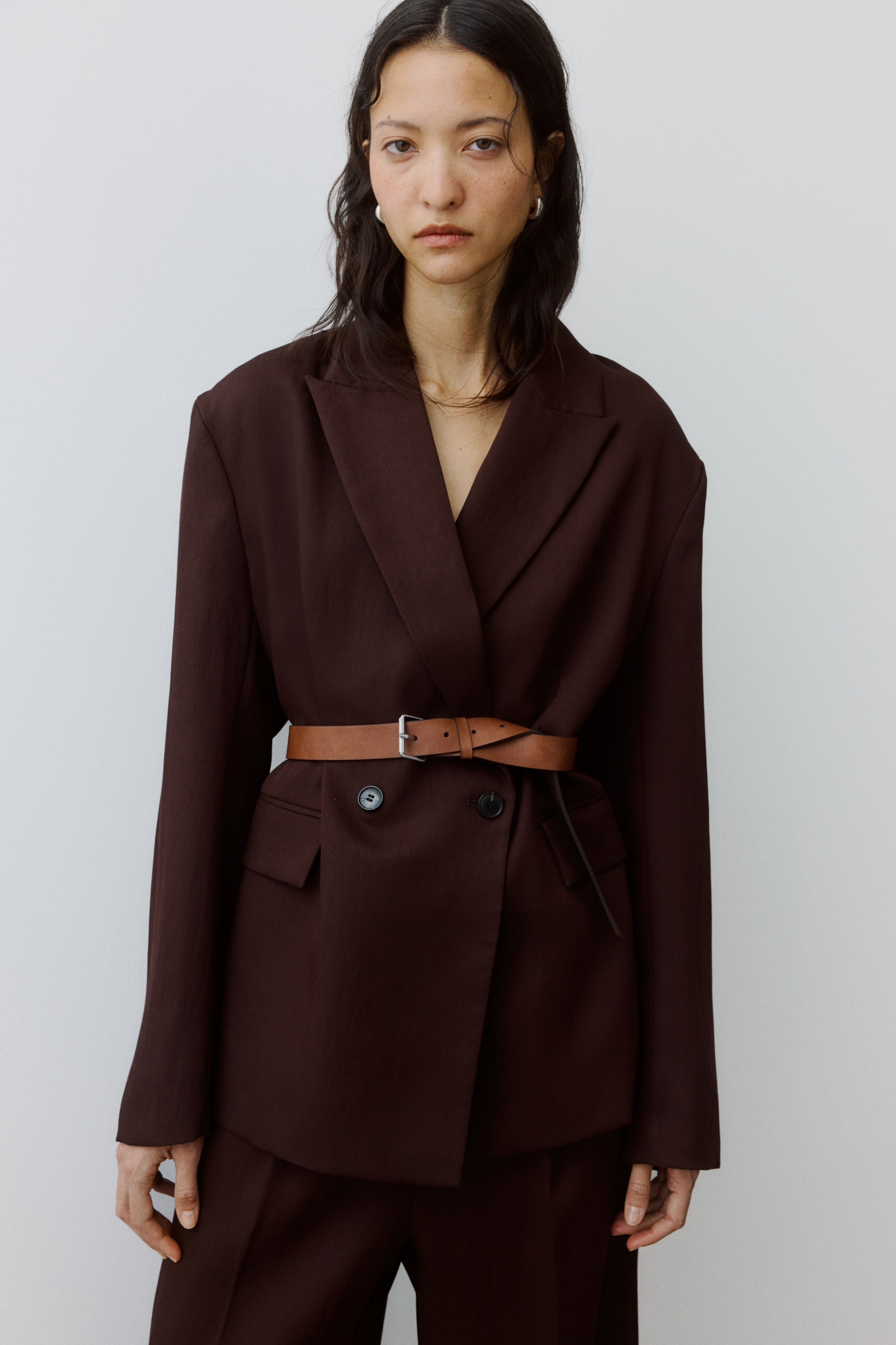 Belted Double-Breasted Blazer