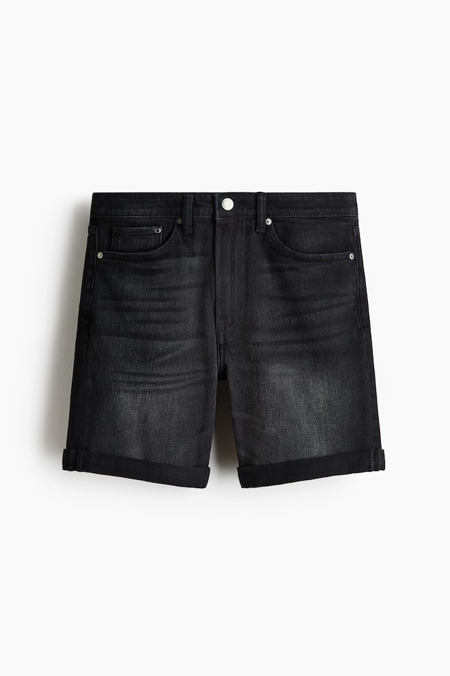 Slim Denim Shorts - Denim black/Light denim blue/Denim blue - 1