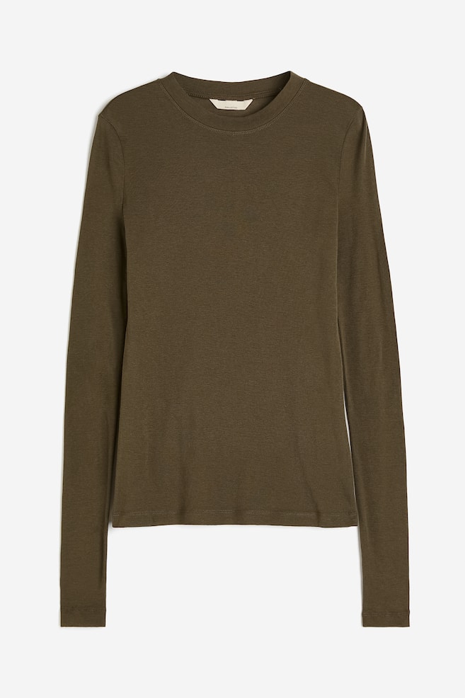 Jerseyshirt aus Pima-Baumwolle - Dunkles Khakigrün - 2