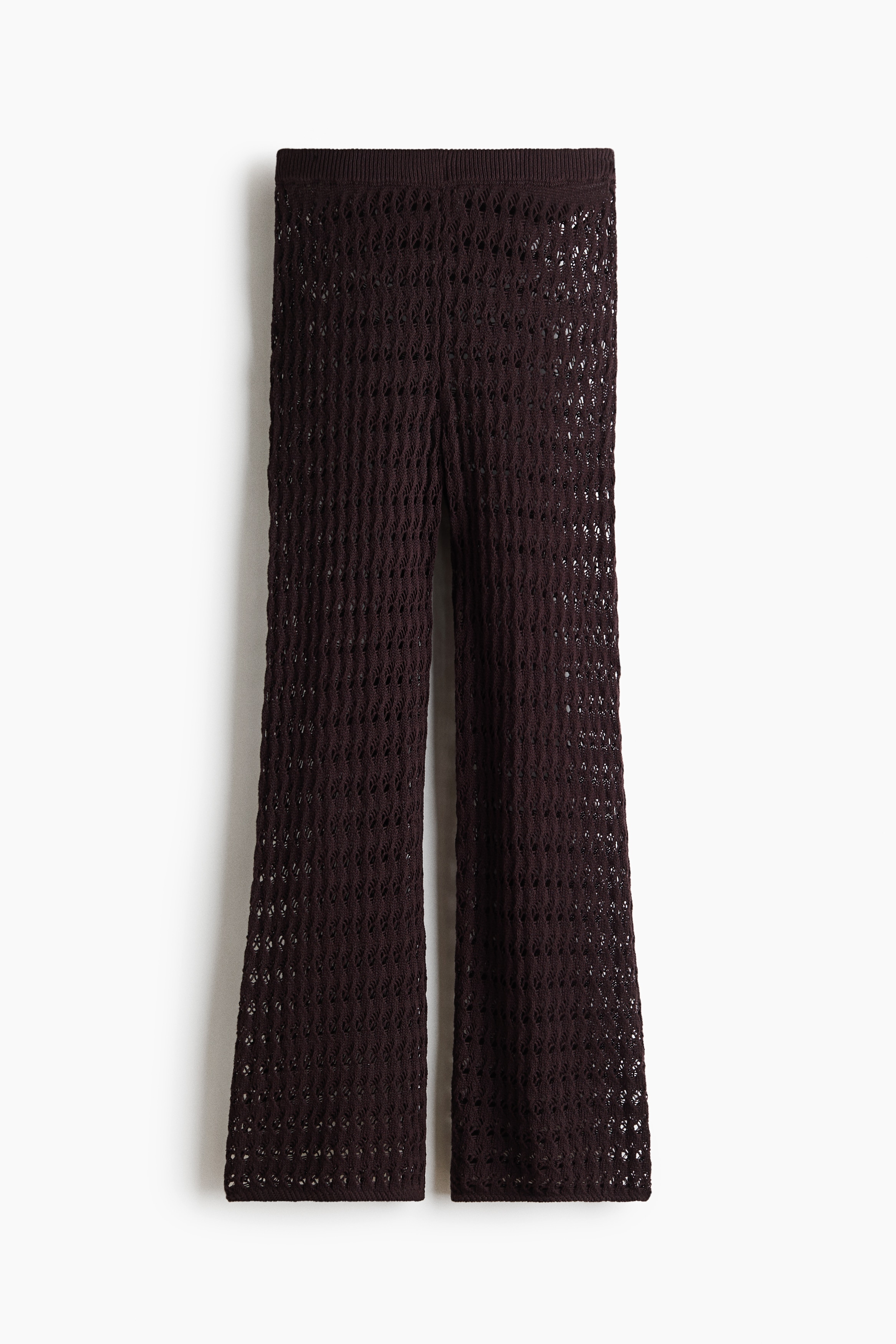 Crochet-look cotton trousers