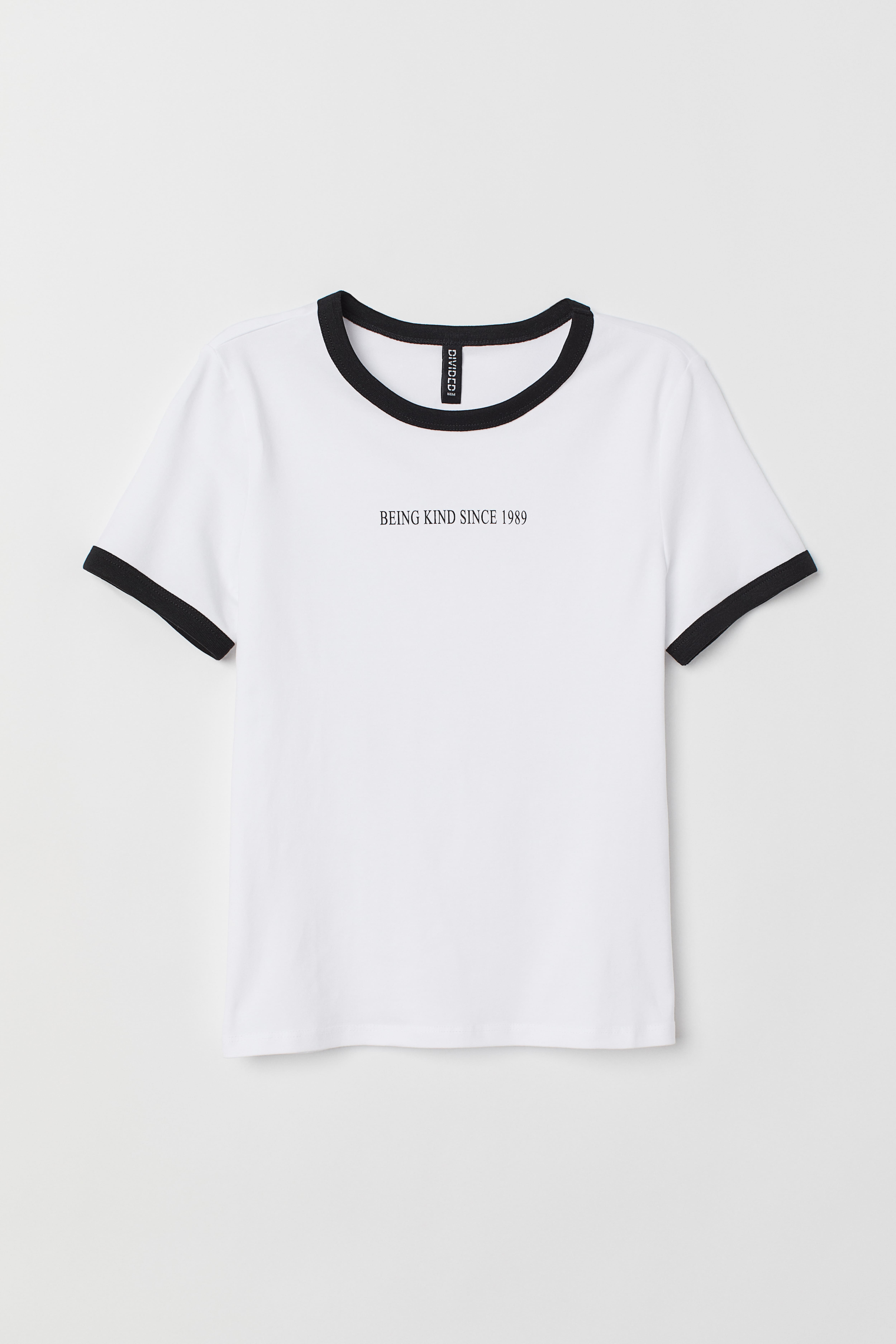 Jersey T-shirt - White/Being Kind Since 1989 - Ladies | H&M CA