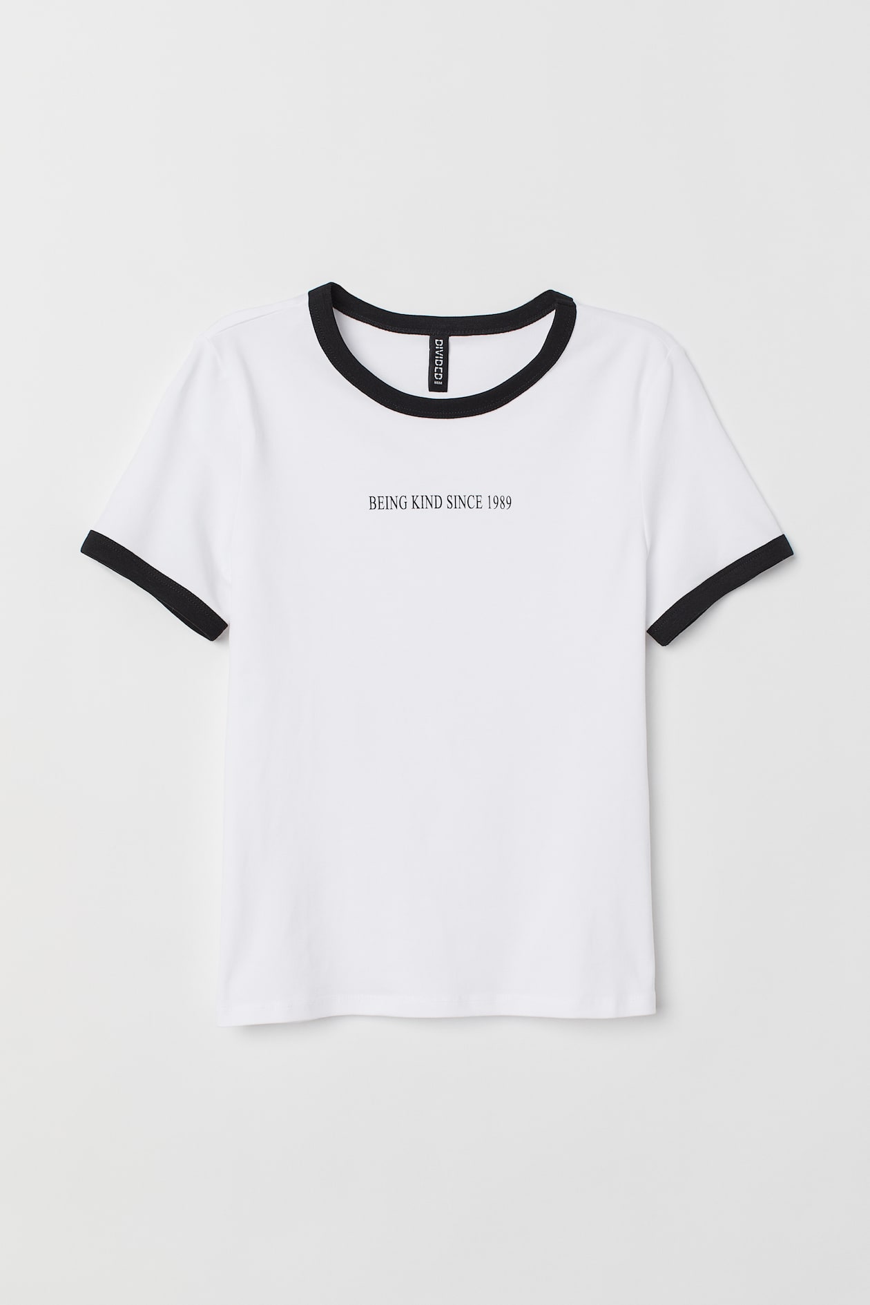 Jersey T-shirt - Round Neck - Short sleeve - White/Being Kind Since ...