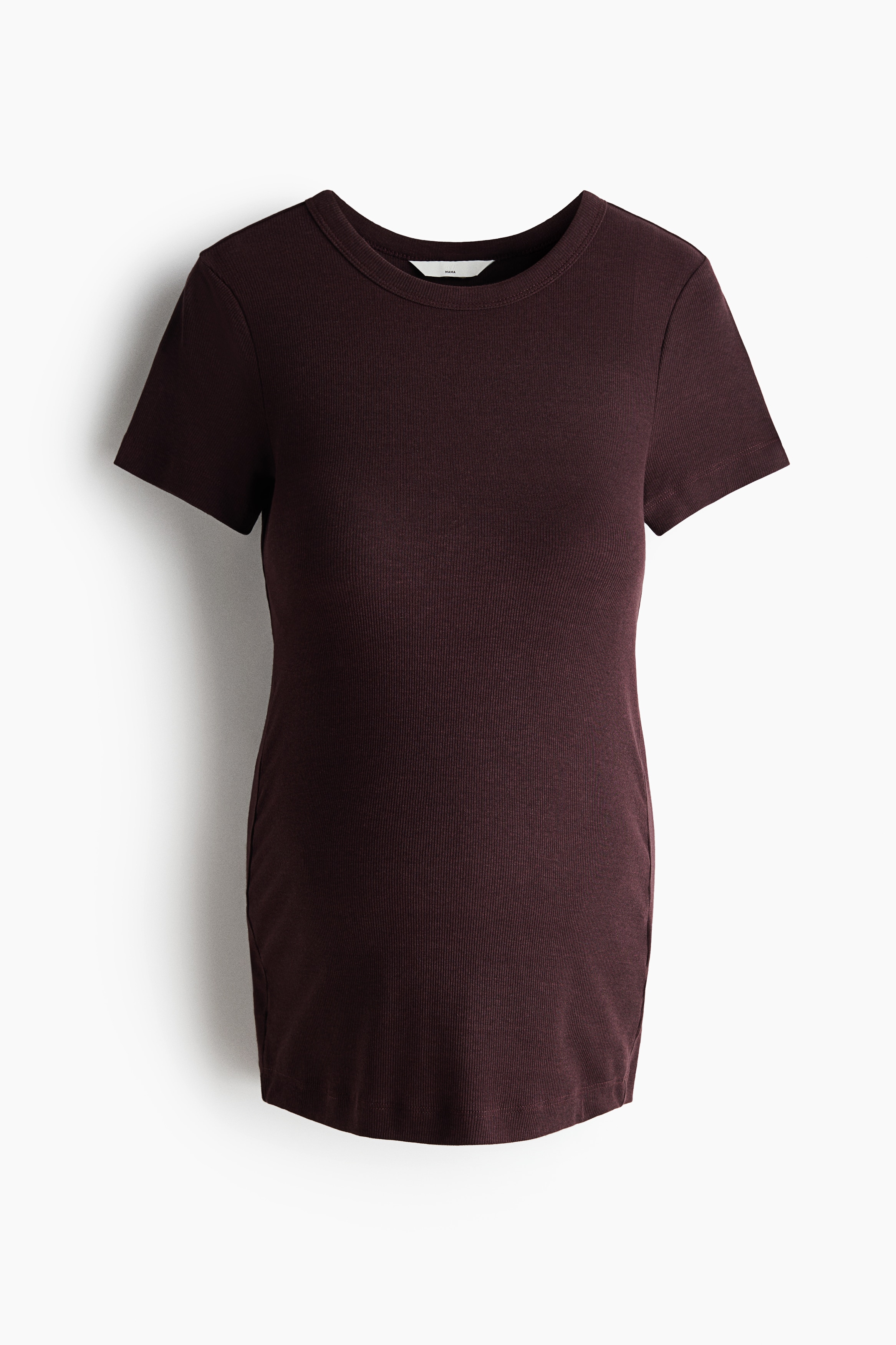 MAMA T-shirt in jersey a coste - Marrone scuro/Crema/Nero/Beige polvere chiaro
