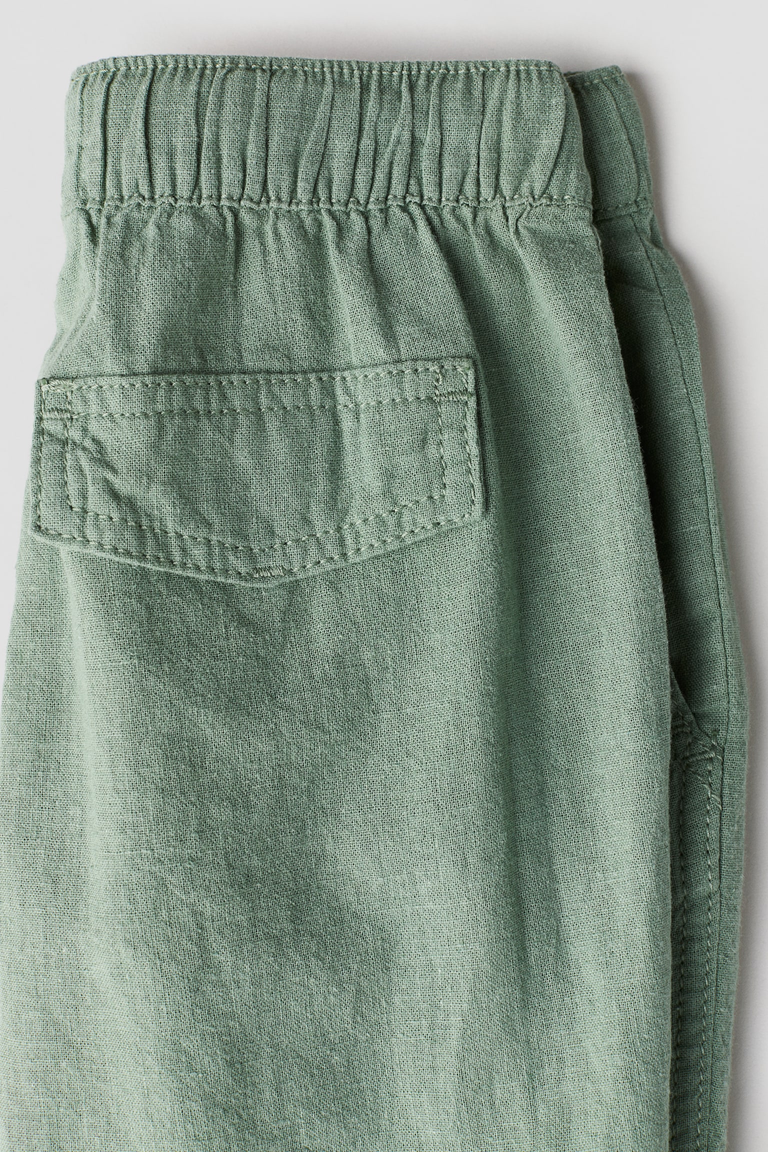 Linen Blend Cargo Pants - Green/Brown/Black - 2